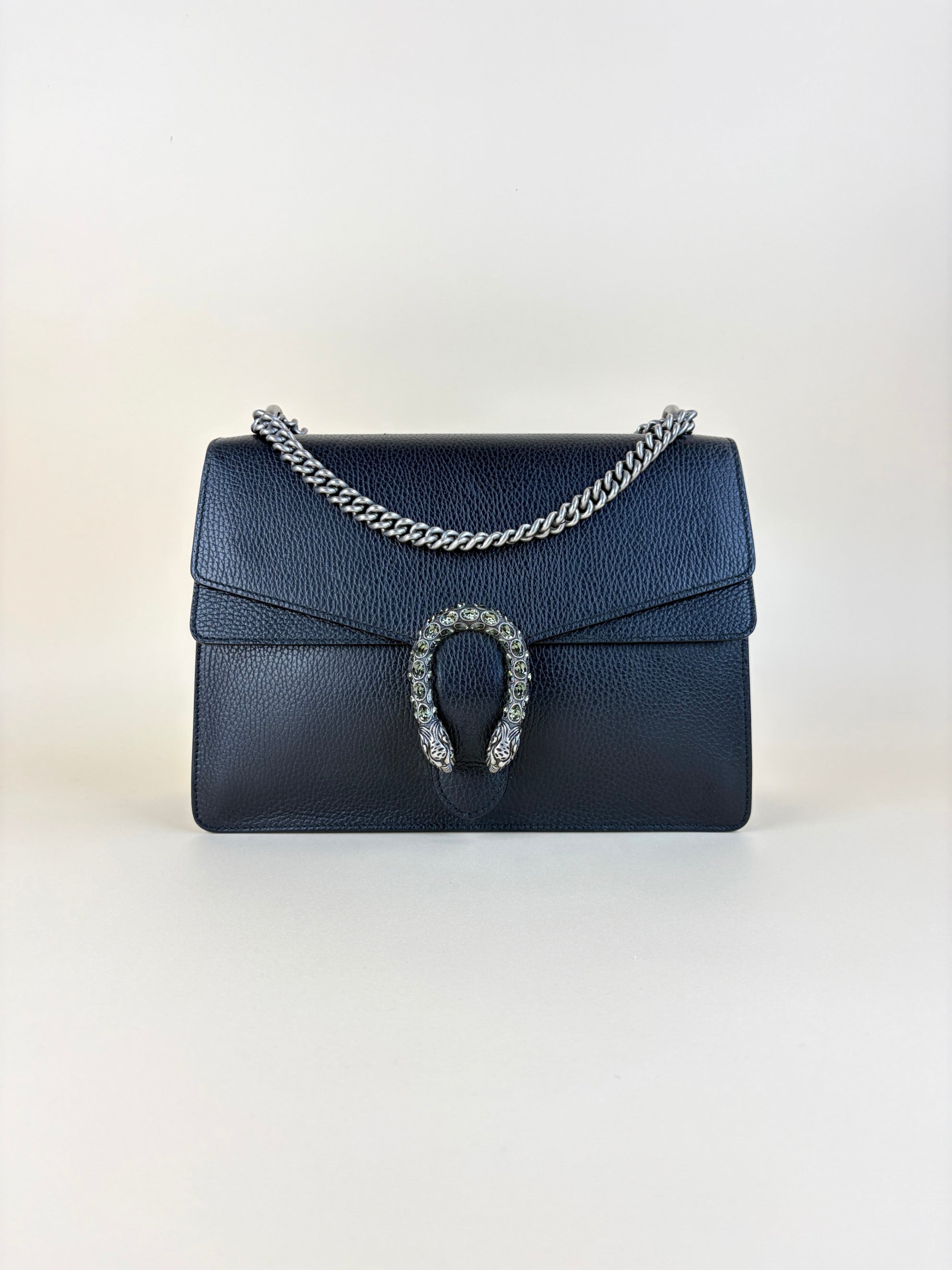 Gucci Black Dionysus black calfskin crystal medium