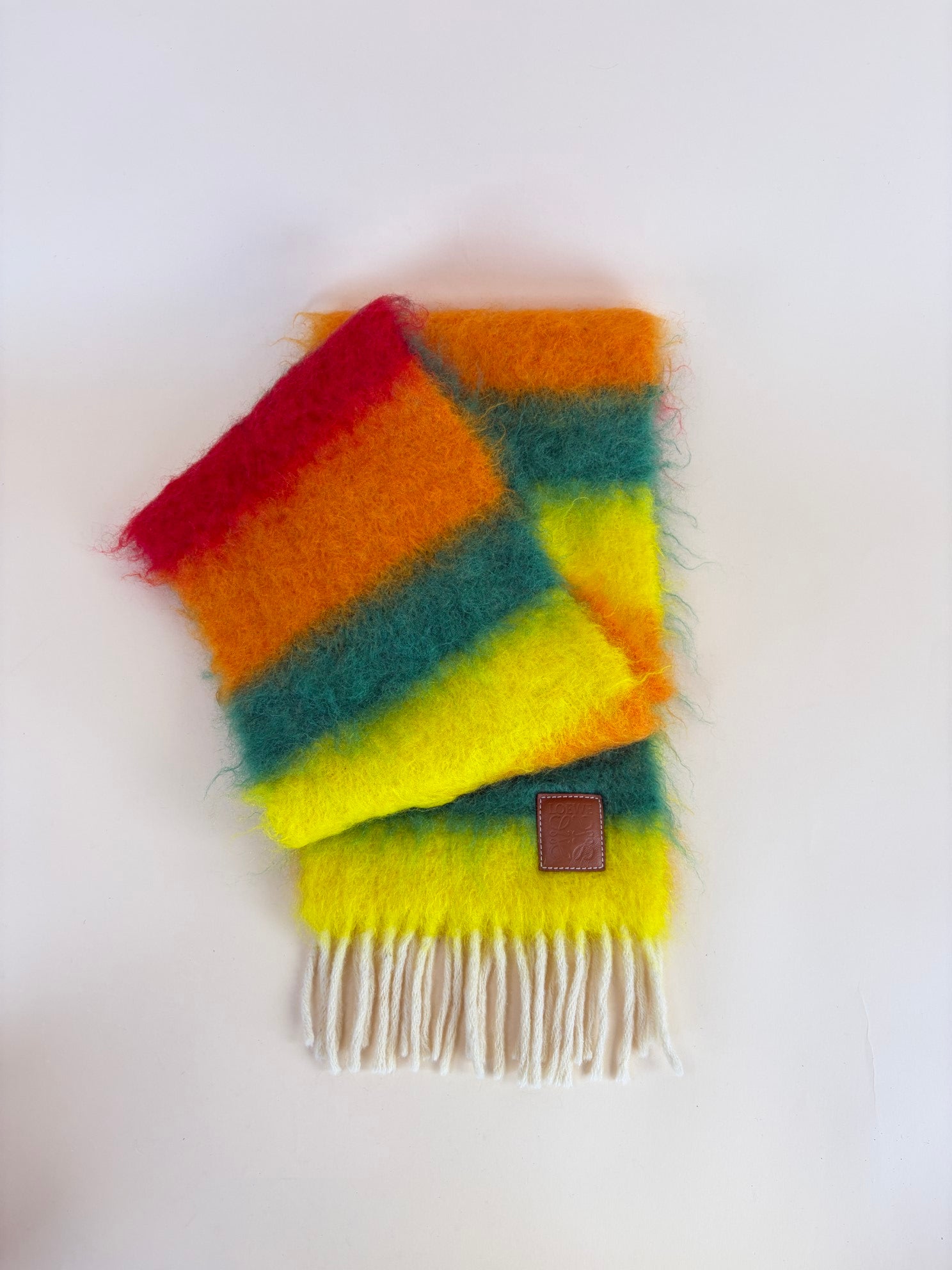 Loewe multicolor striped mohair scarf