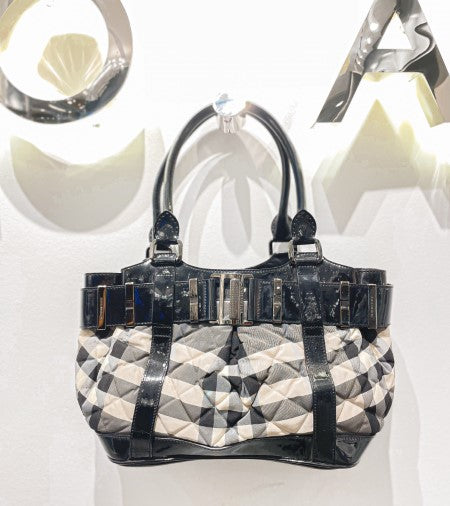 Burberry Black Beat Check Nylon Shoulder Bag-handbag-Burberry-The Closet Egypt