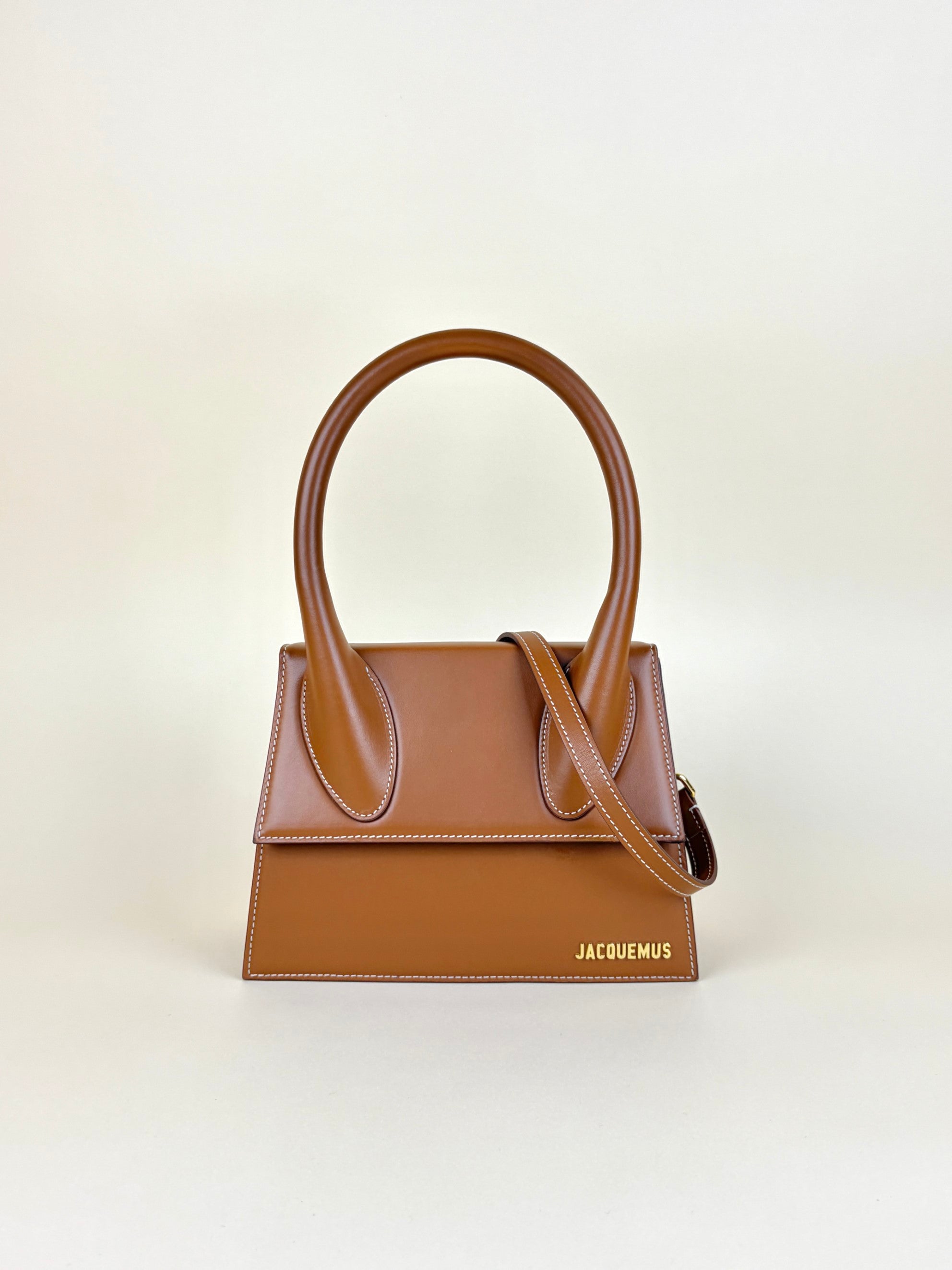 Jacquemus light brown leather le Chiquita grand large tote bag