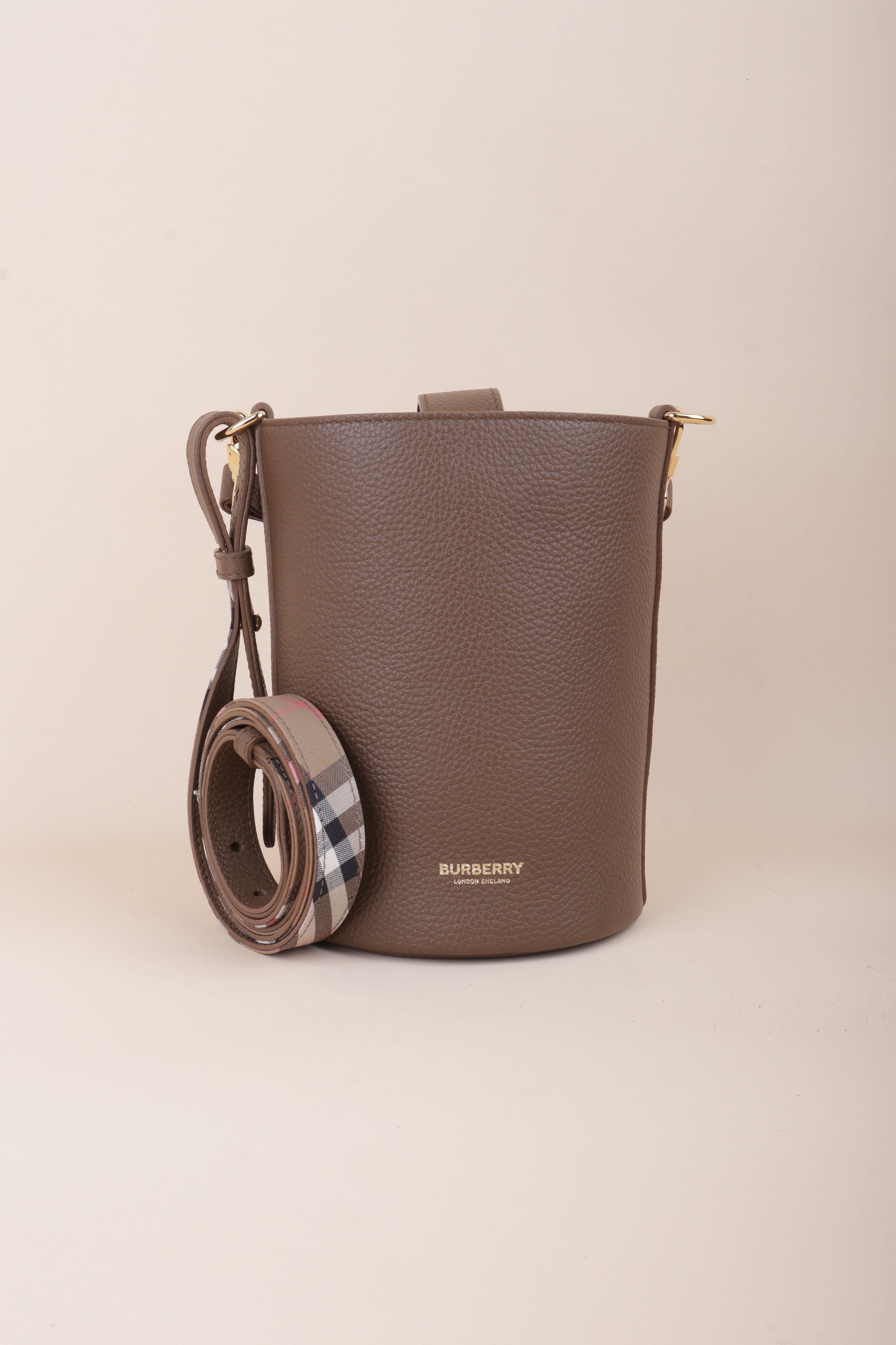 Burberry Brown Mini Bucket Earth Crossbody Bag