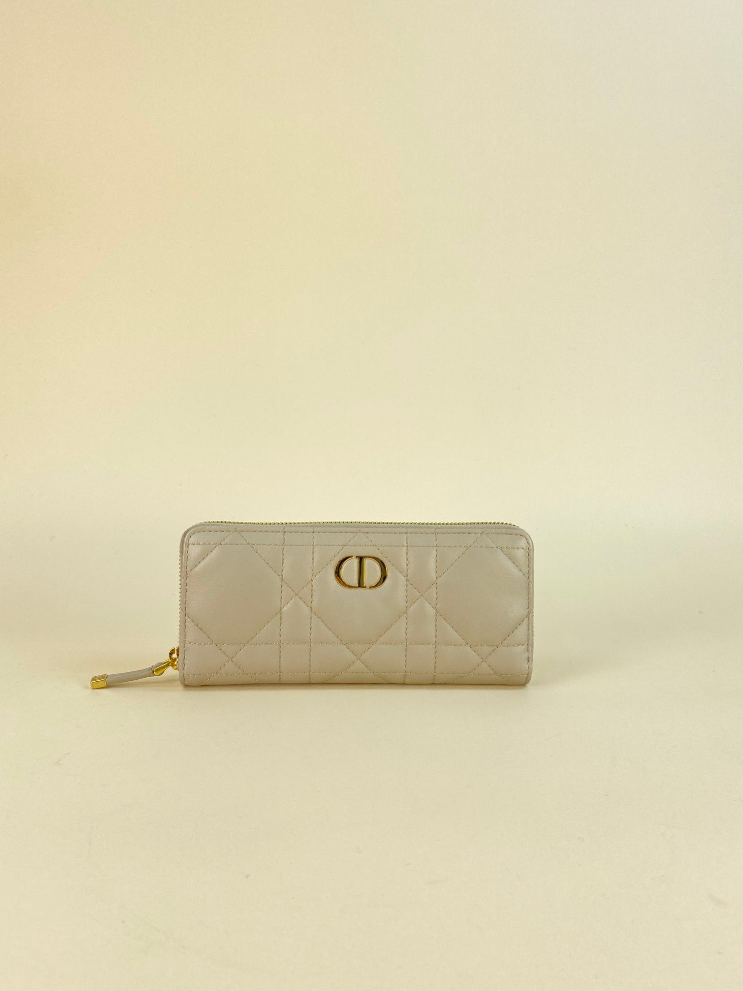 Christian Dior Beige Miss Caro Voyageur Slim Wallet