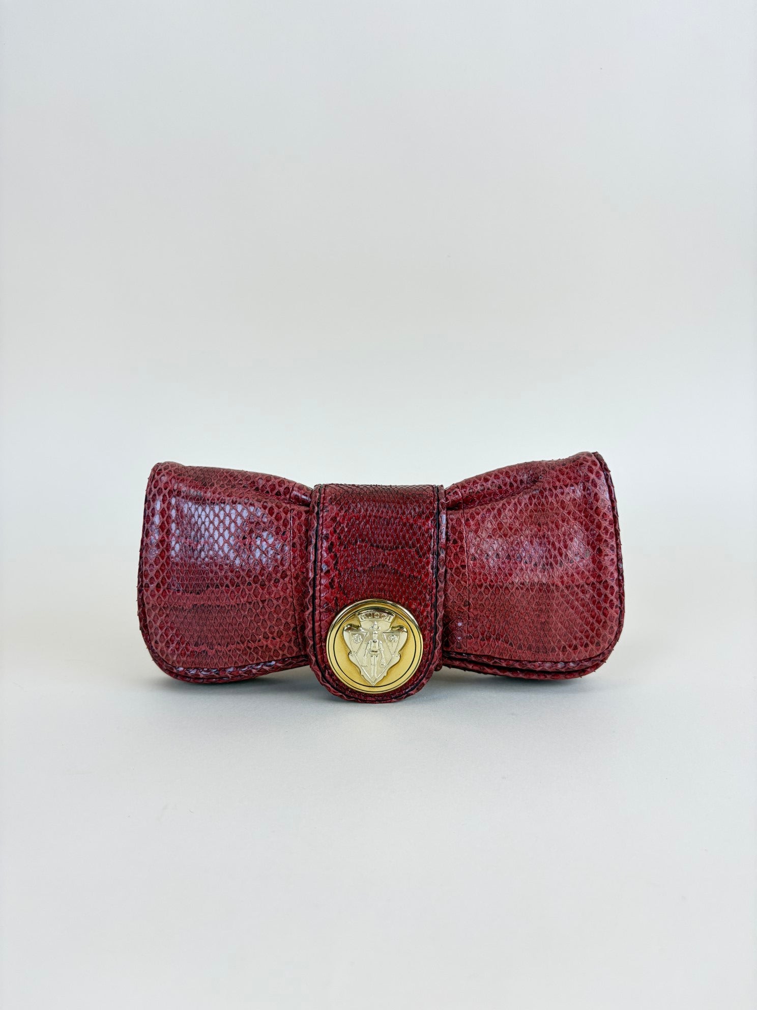 Gucci hysteria guttered red snakeskin vintage flap pouch