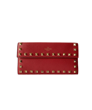 Valentino Red Studded Rockstud Wallet-wallet-Valentino-The Closet Egypt