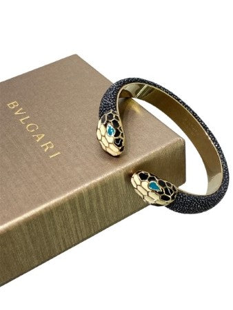 Bvlgari Black Galuchat Skin Serpenti Forever Bracelet-Bracelet-Bvlgari-The Closet Egypt