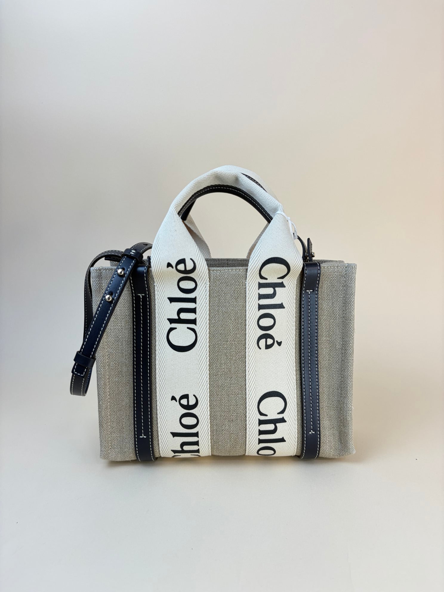 Chloe Bicolor Woody Small Tote Bag