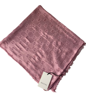 Gucci Pink GG Print Satin Scarf-Scarf-Gucci-The Closet Egypt