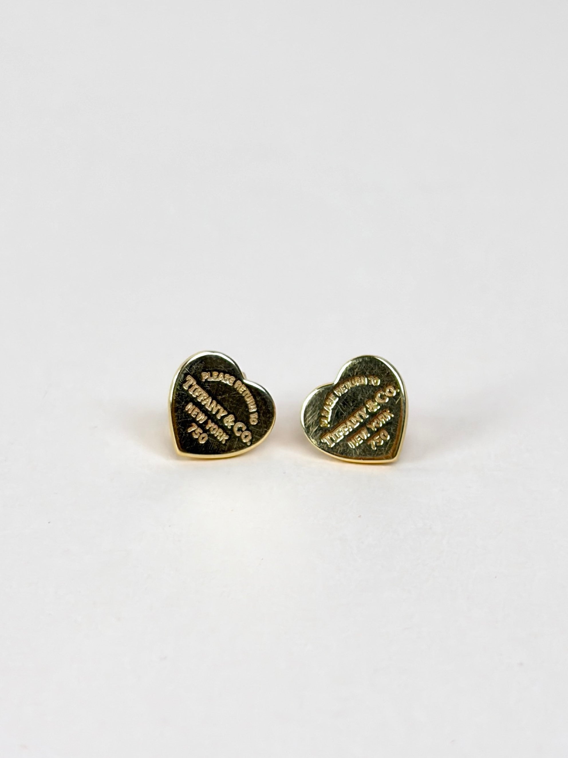Tiffany & Co. Gold Return To Tiffany Mini Heart Tag Stud Earrings