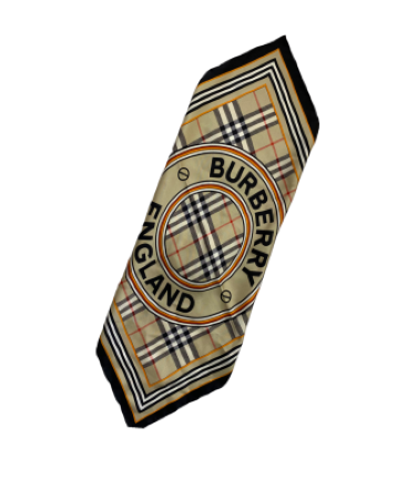 Burberry Beige Burberry Logo Print Small Silk Scarf-Scarf-Burberry-The Closet Egypt