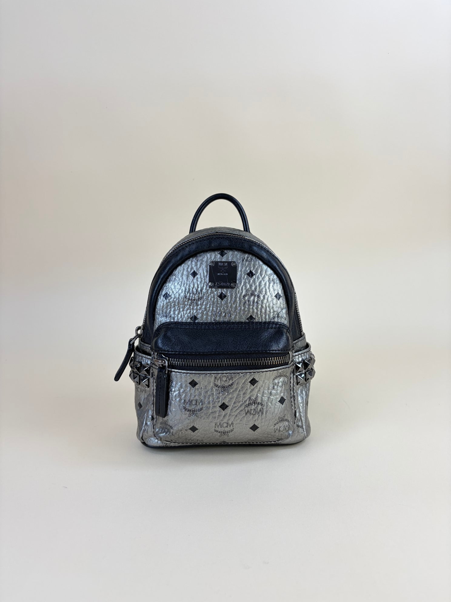 MCM Bicolor Bebe-Boo SIDE Side Studs X-Mini Monogram Backpack