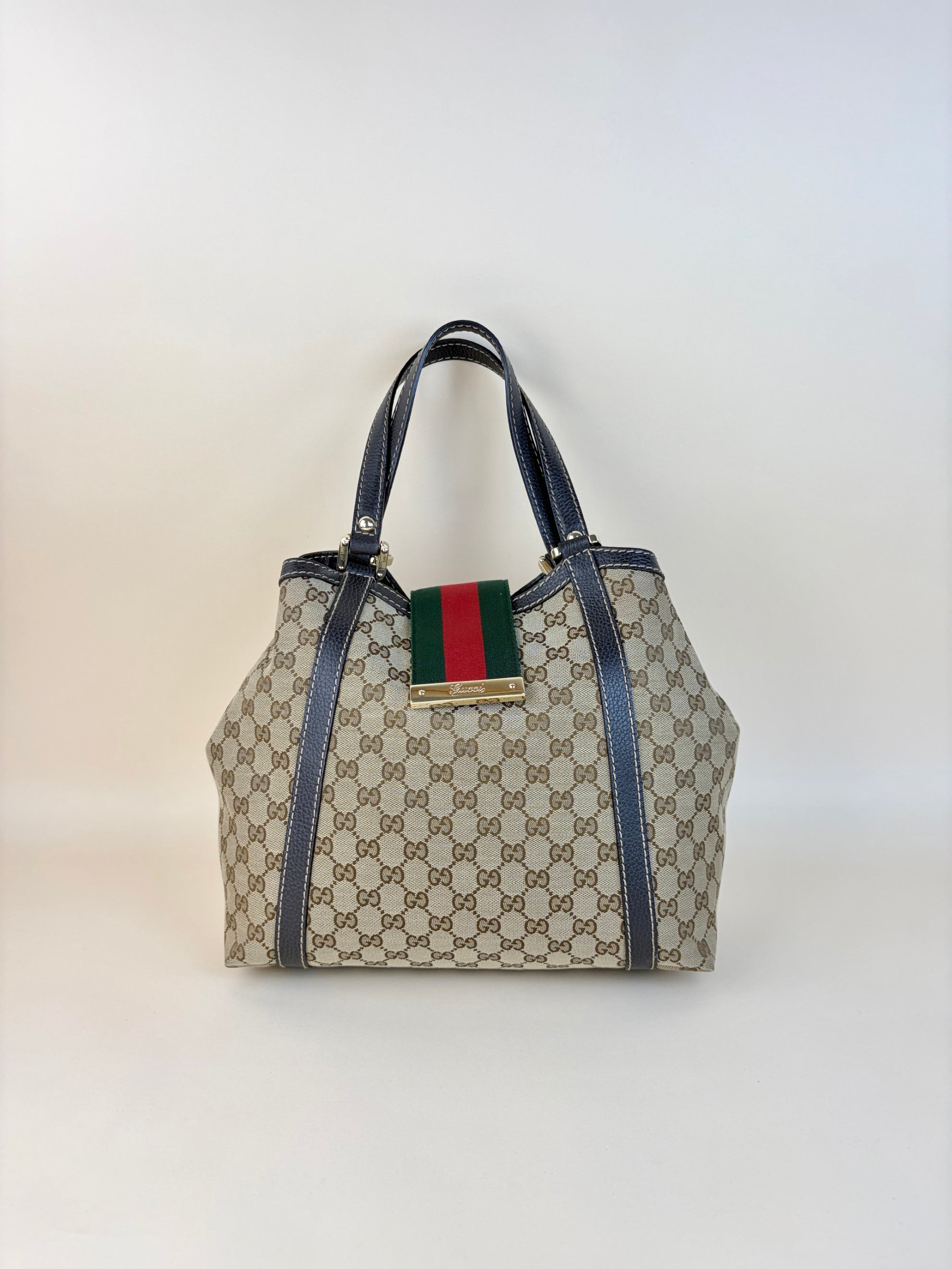 Gucci Tricolor GG Monogram New Ladies Web Tote Bag
