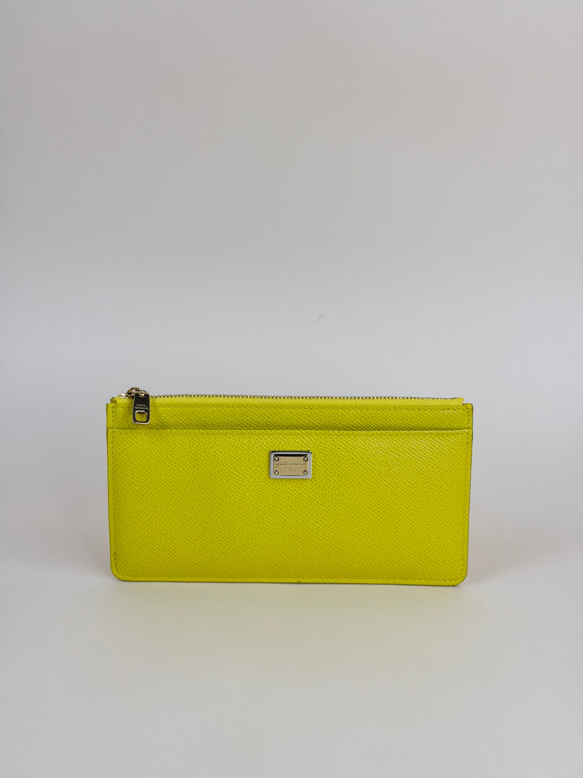 Dolce & Gabbana Yellow Dauphine Large Zip Card Holder