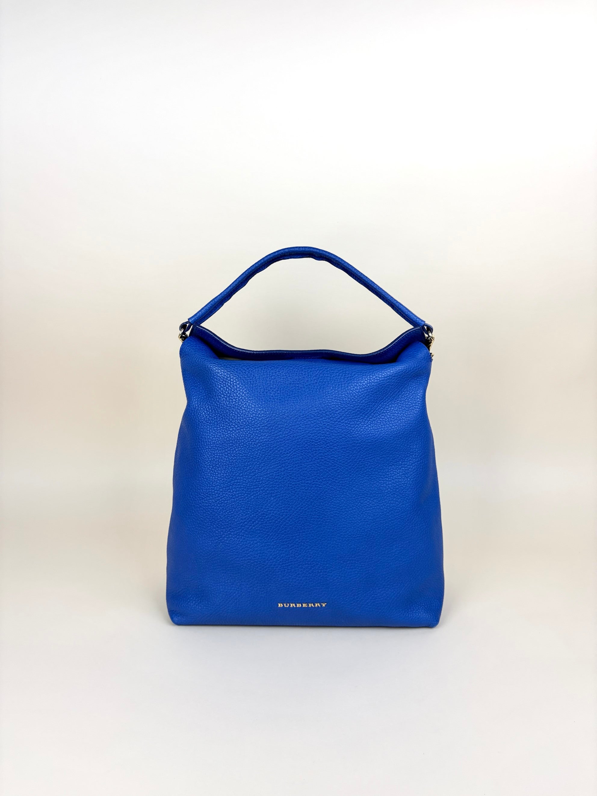 BURBERRY BLUE CALFSKIN medium cale hobo bag