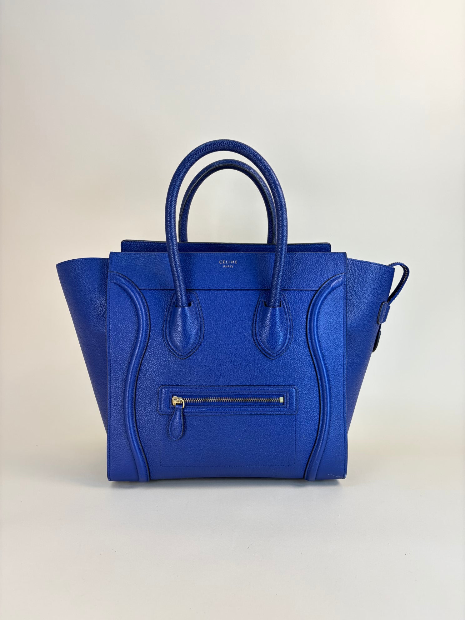 Celine Blue Mini Luggage Tote Bag