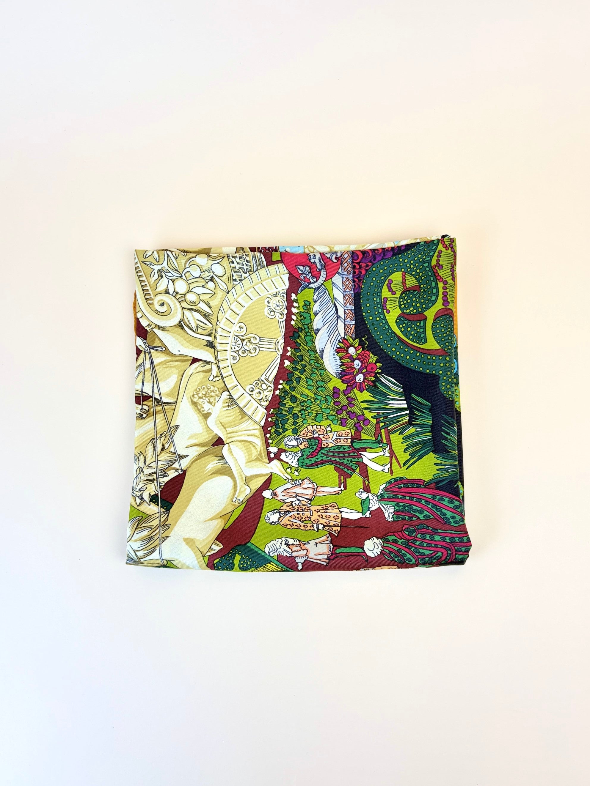 Hermes silk la Paradice du Roy square scarf