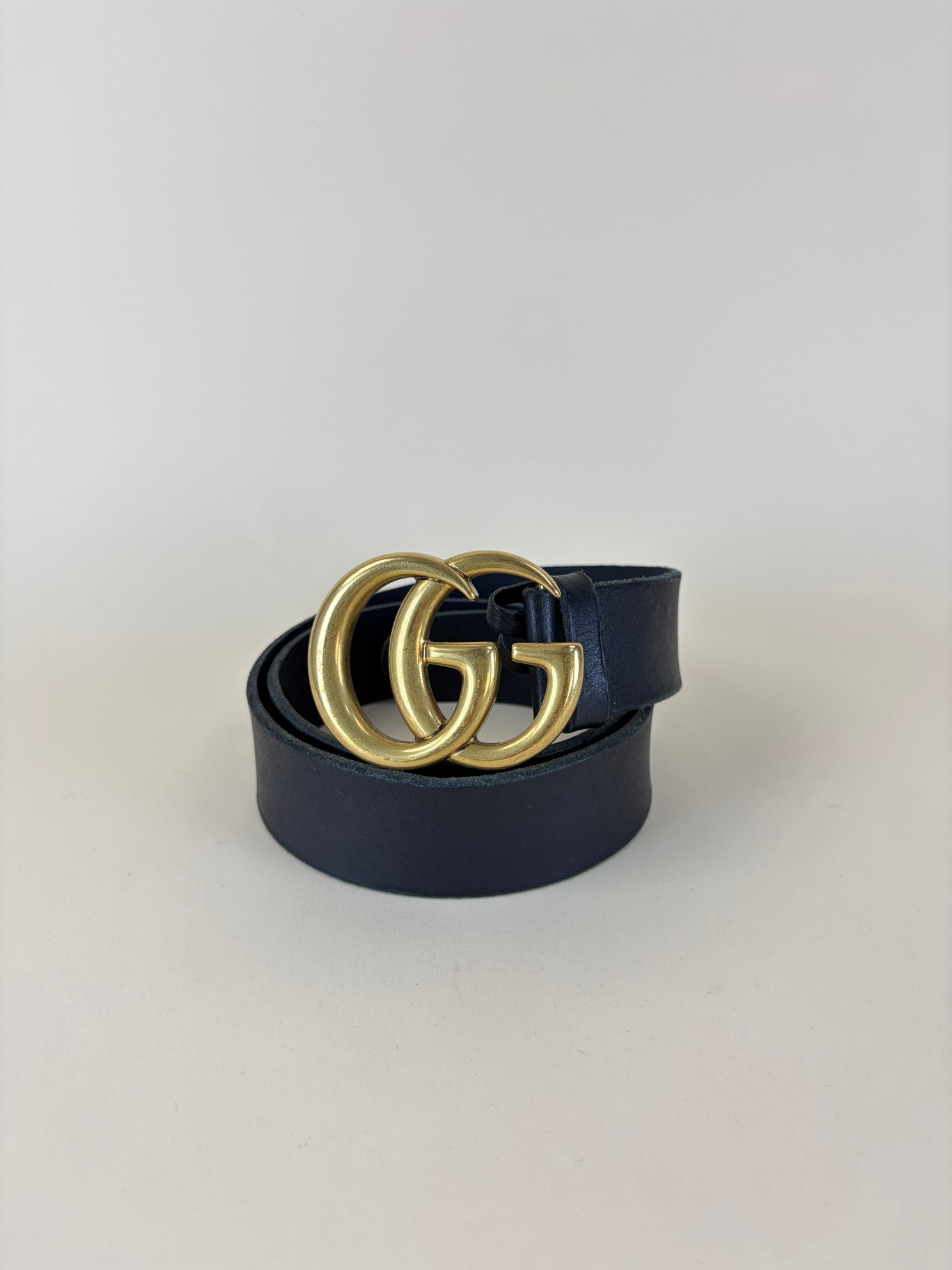 Gucci Black Double G Buckle Marmont Wide Belt 34