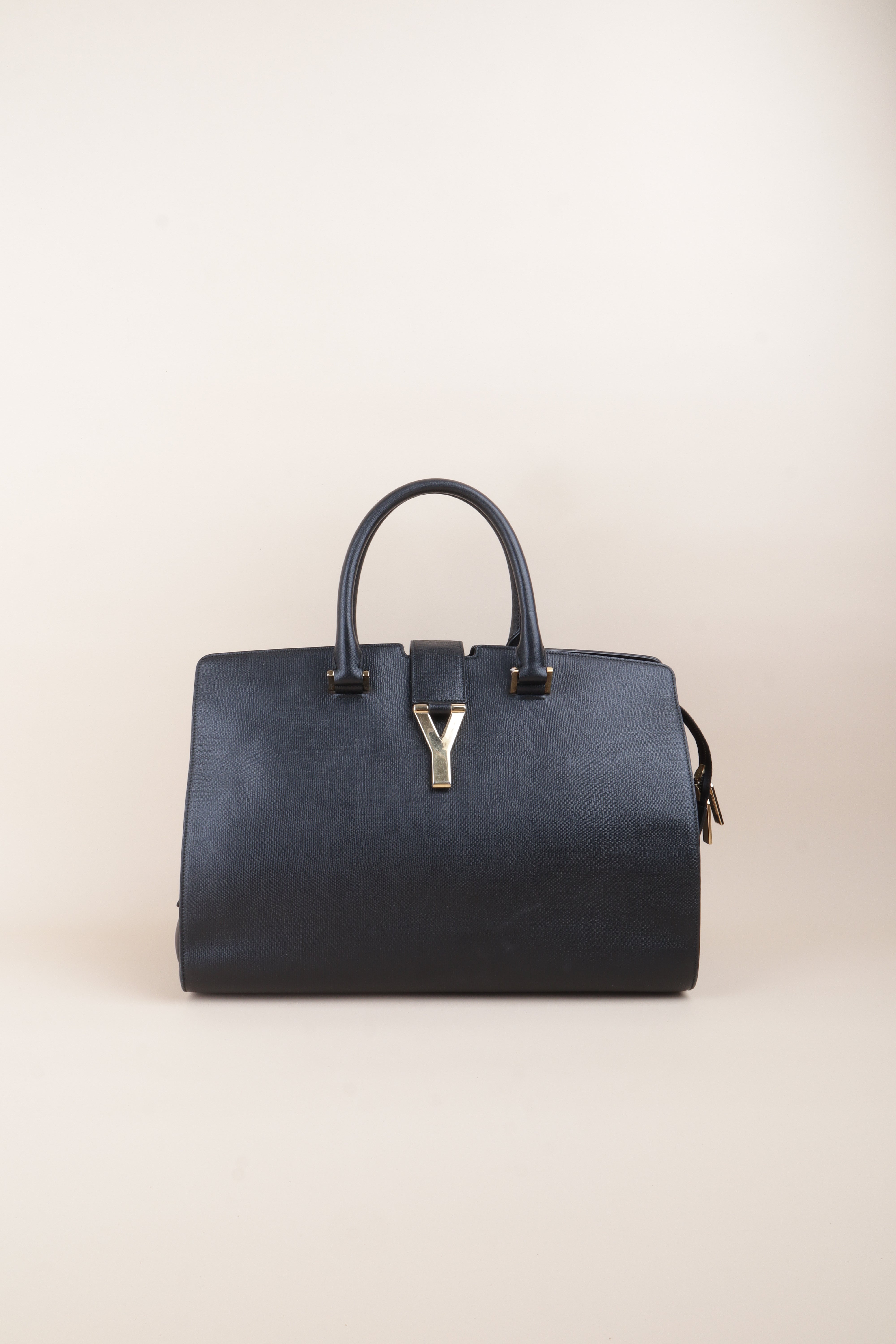 YSL Black Classic Y Cabas Tote Bag Medium Bag