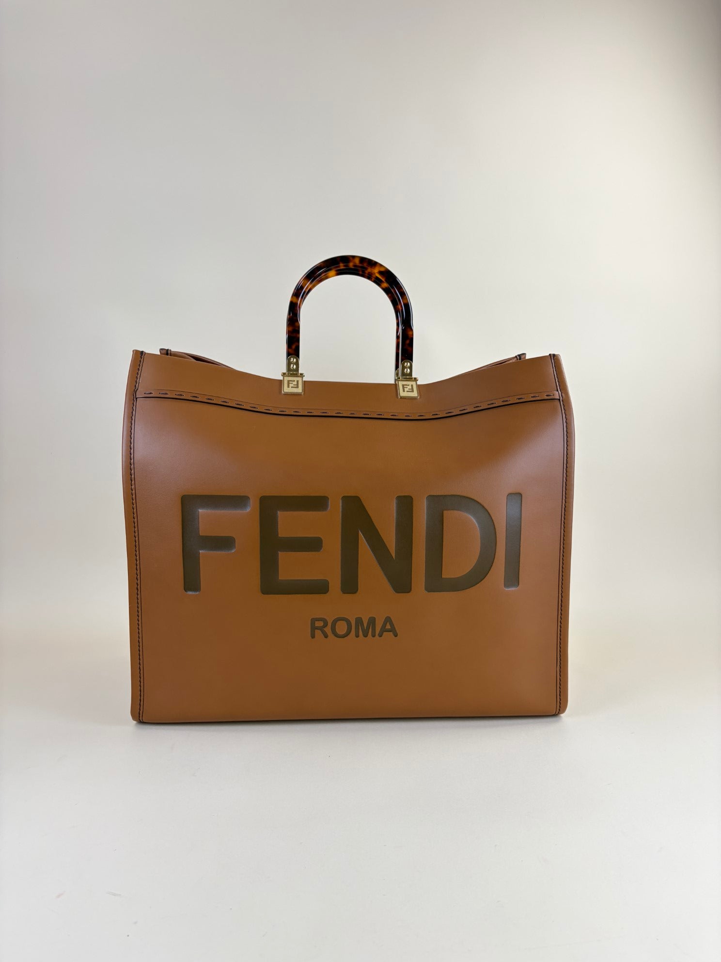 Fendi Brown Sunshine Large Tote Bag