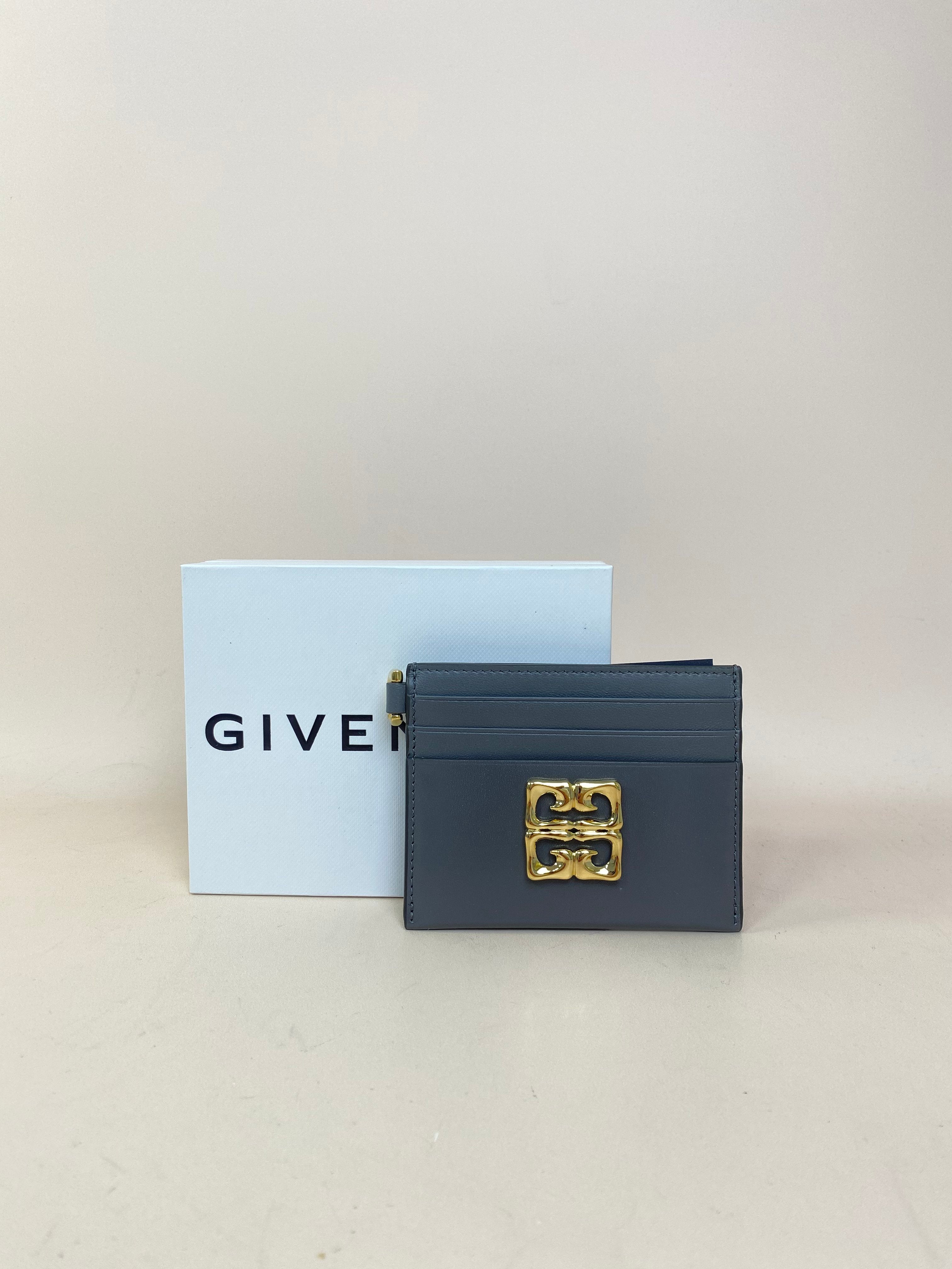 Givenchy Grey 4G Liquid Card Holder