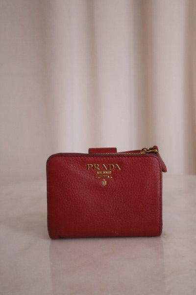Prada Red Small Wallet-wallet-Prada-The Closet Egypt