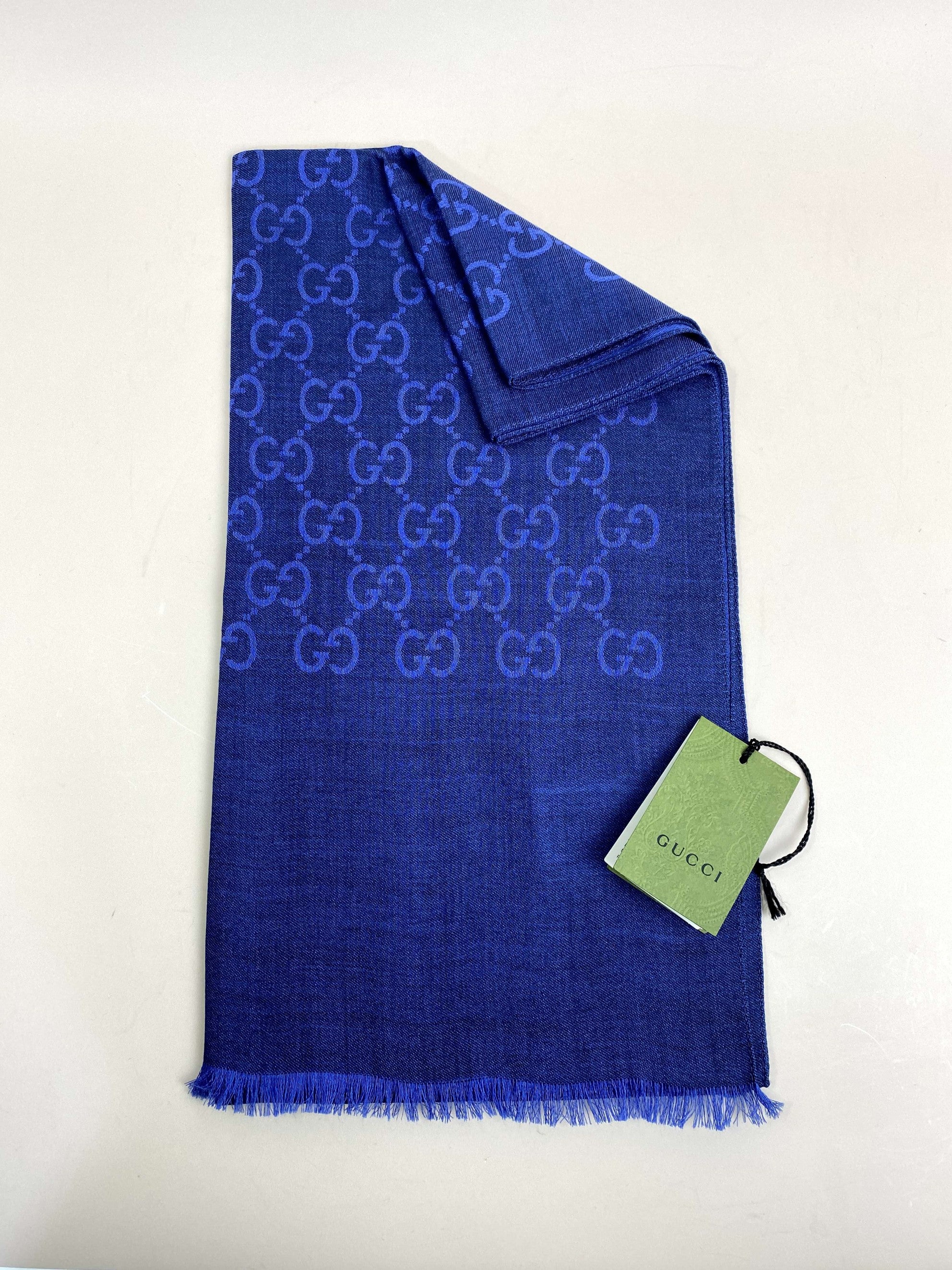 Gucci Blue GG Scarf