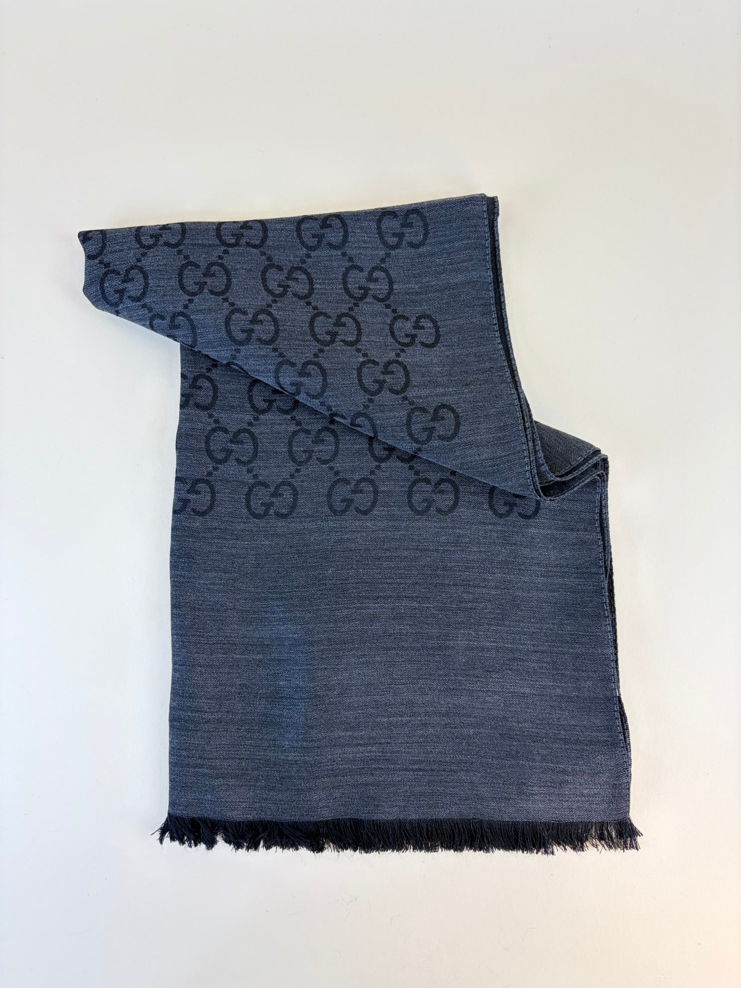 Gucci Black GG monogram silk Scarf