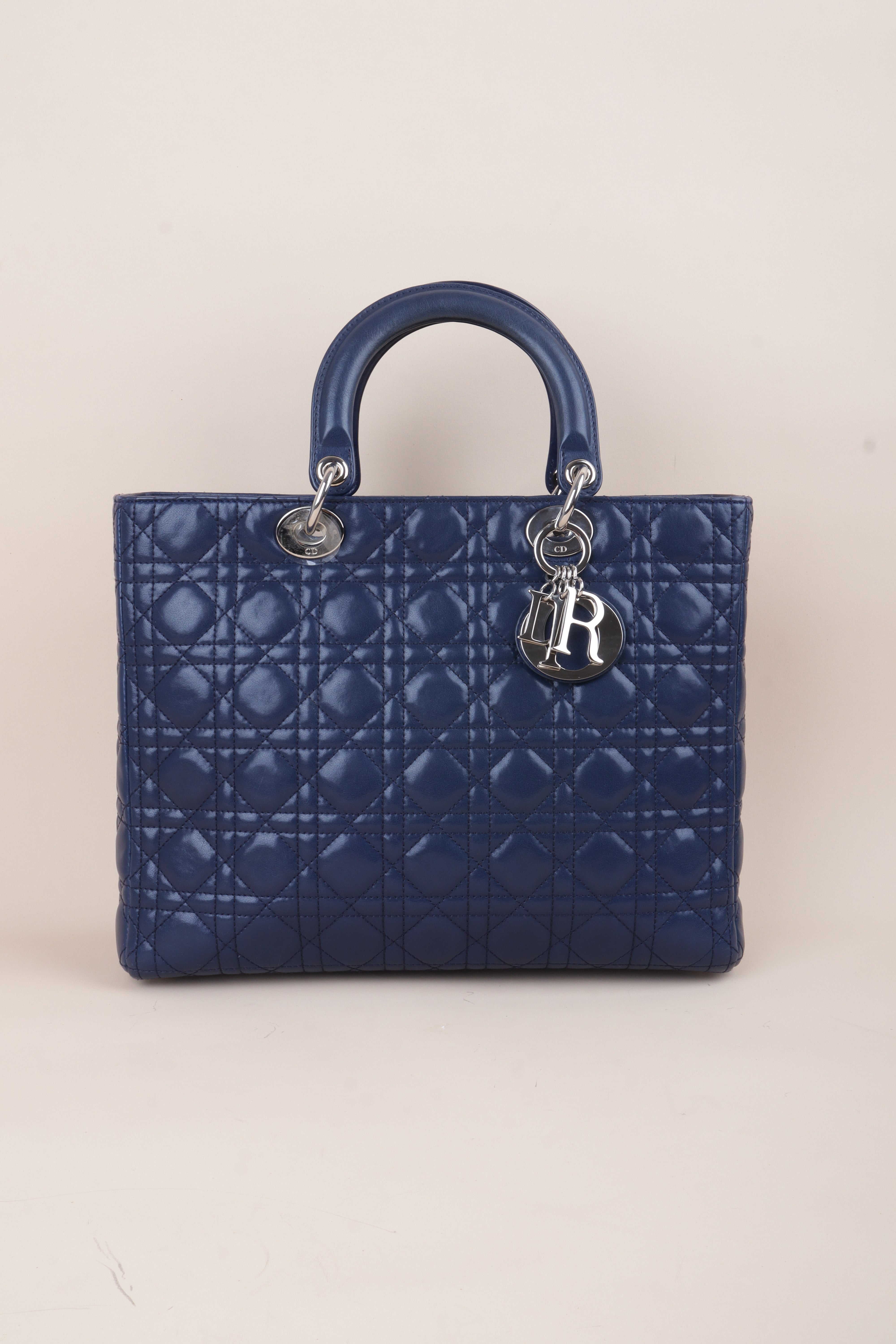 Christian Dior Navy Blue Large Lady Dior Bag