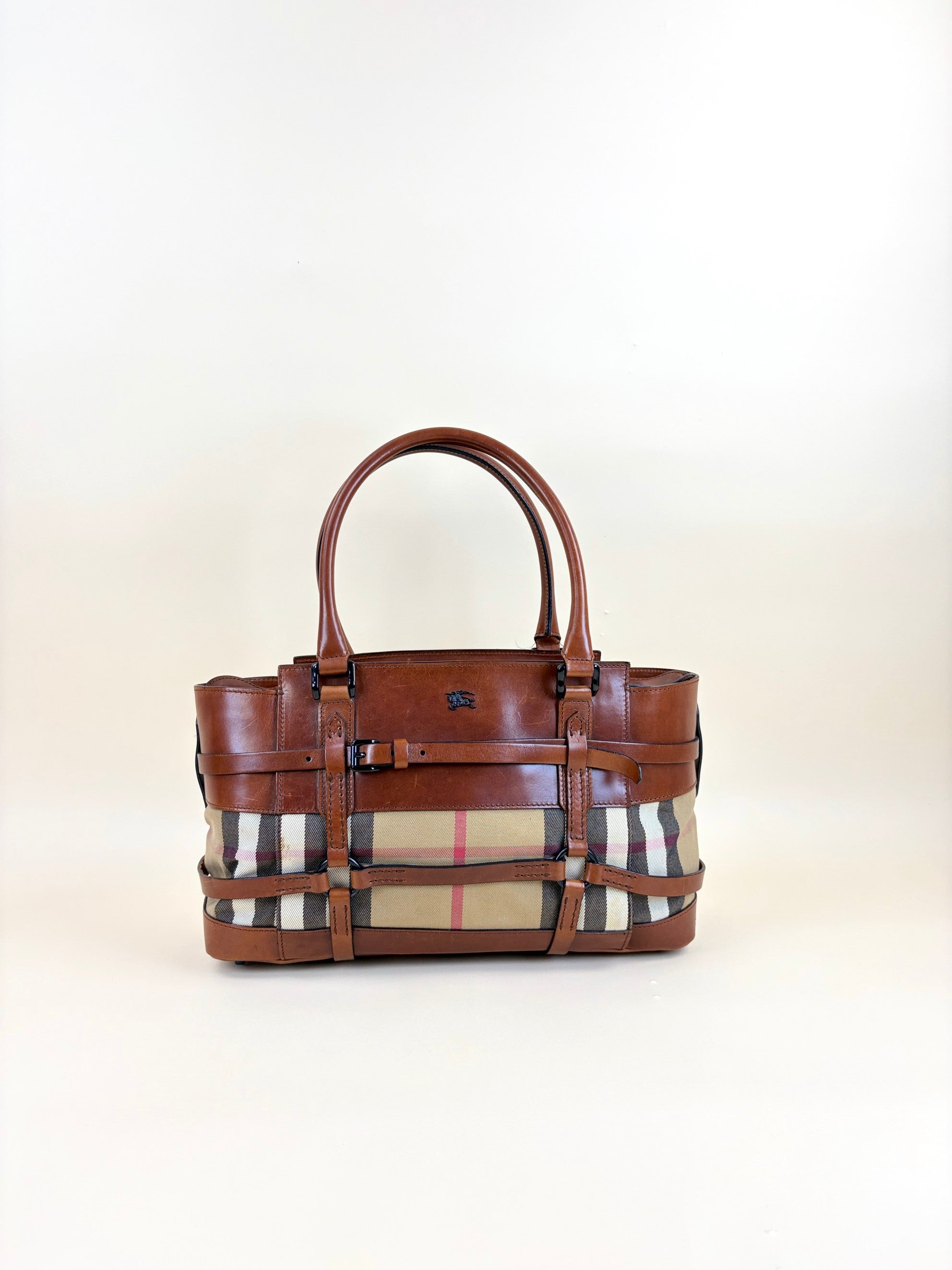 Burberry Brown Bridle House Check Tote Bag