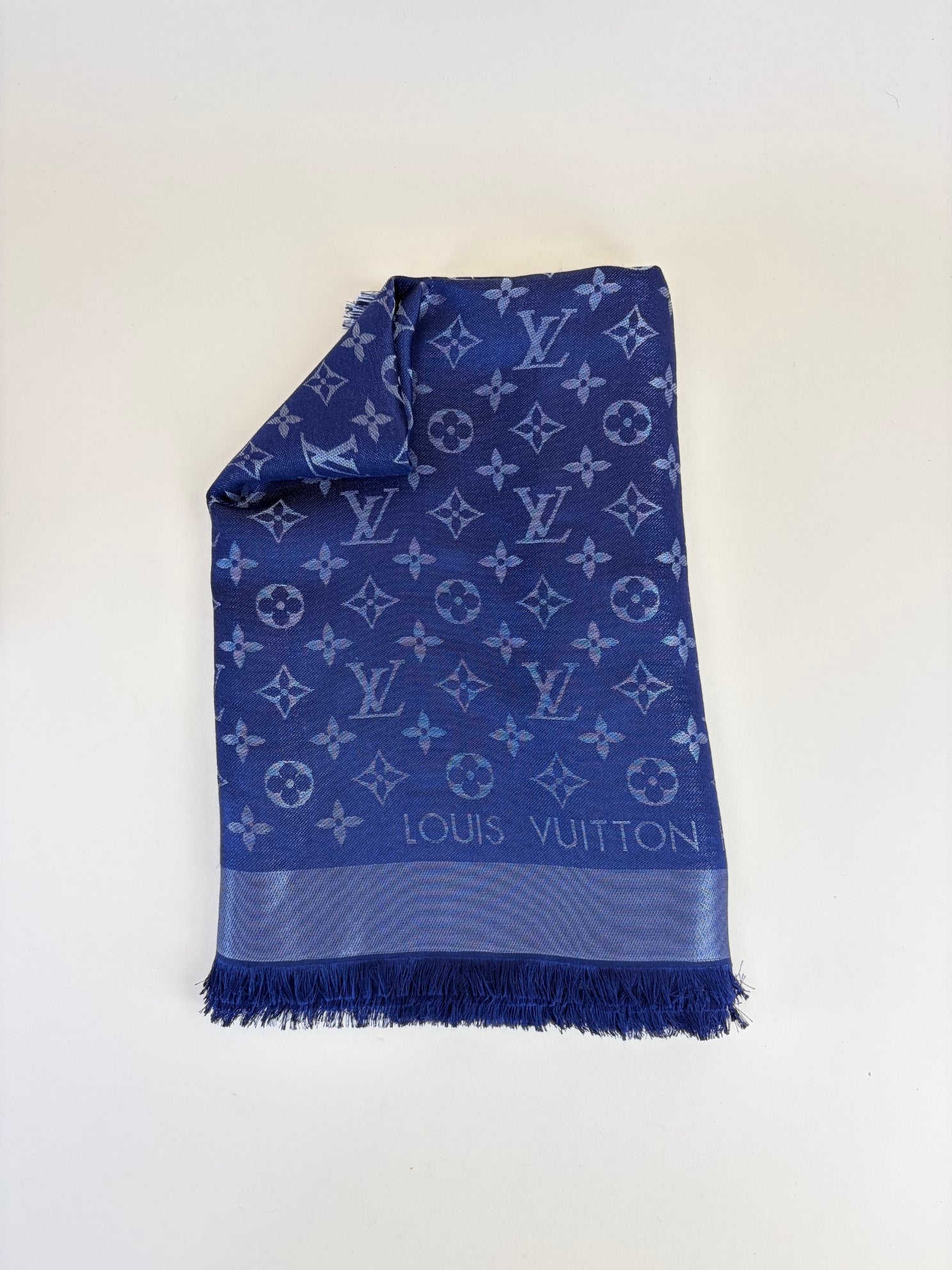 Louis Vuitton so shine Blue Monogram denim Scarf