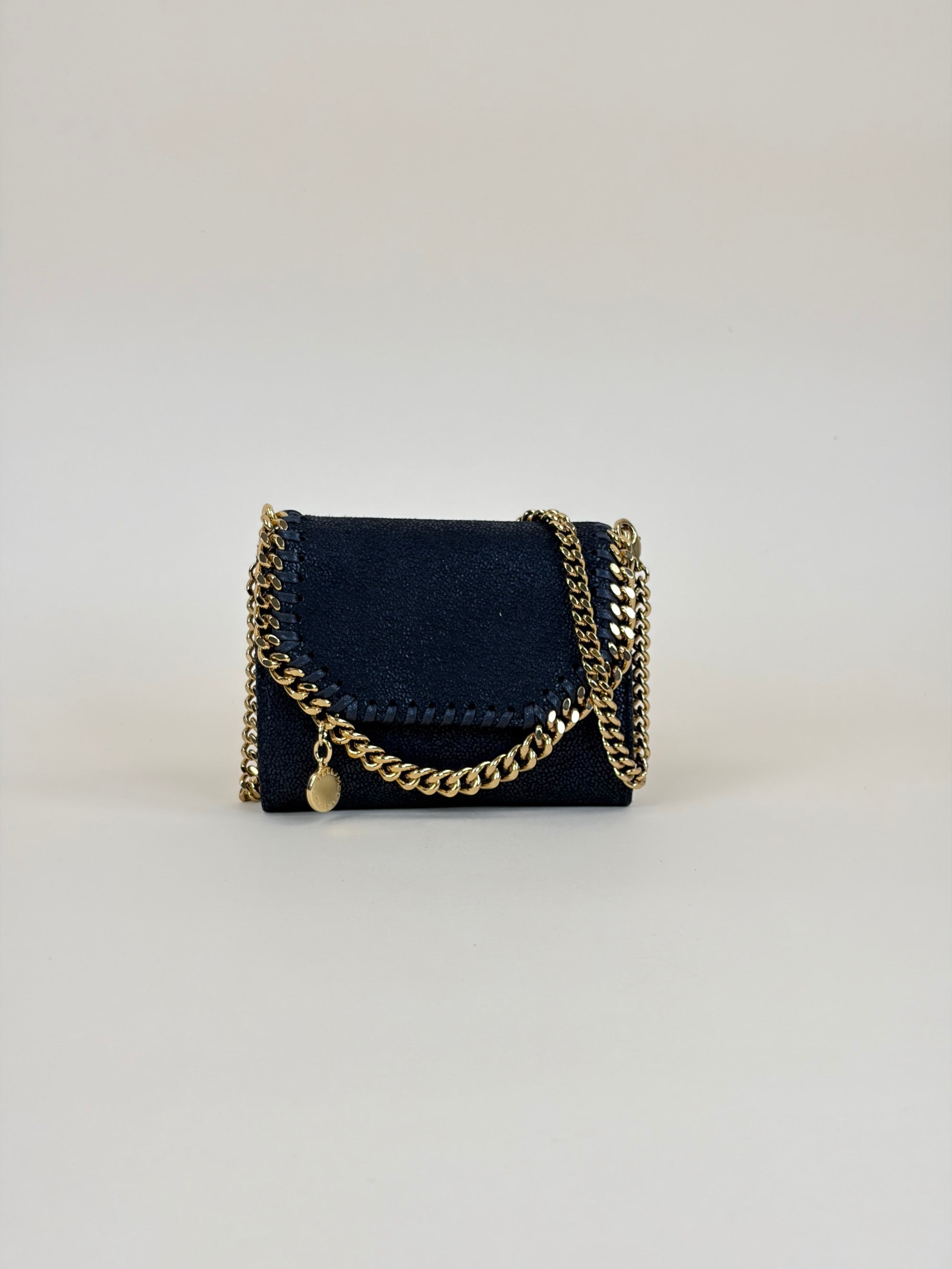 Stella Mccartney Black Falabella Chain Link Wallet