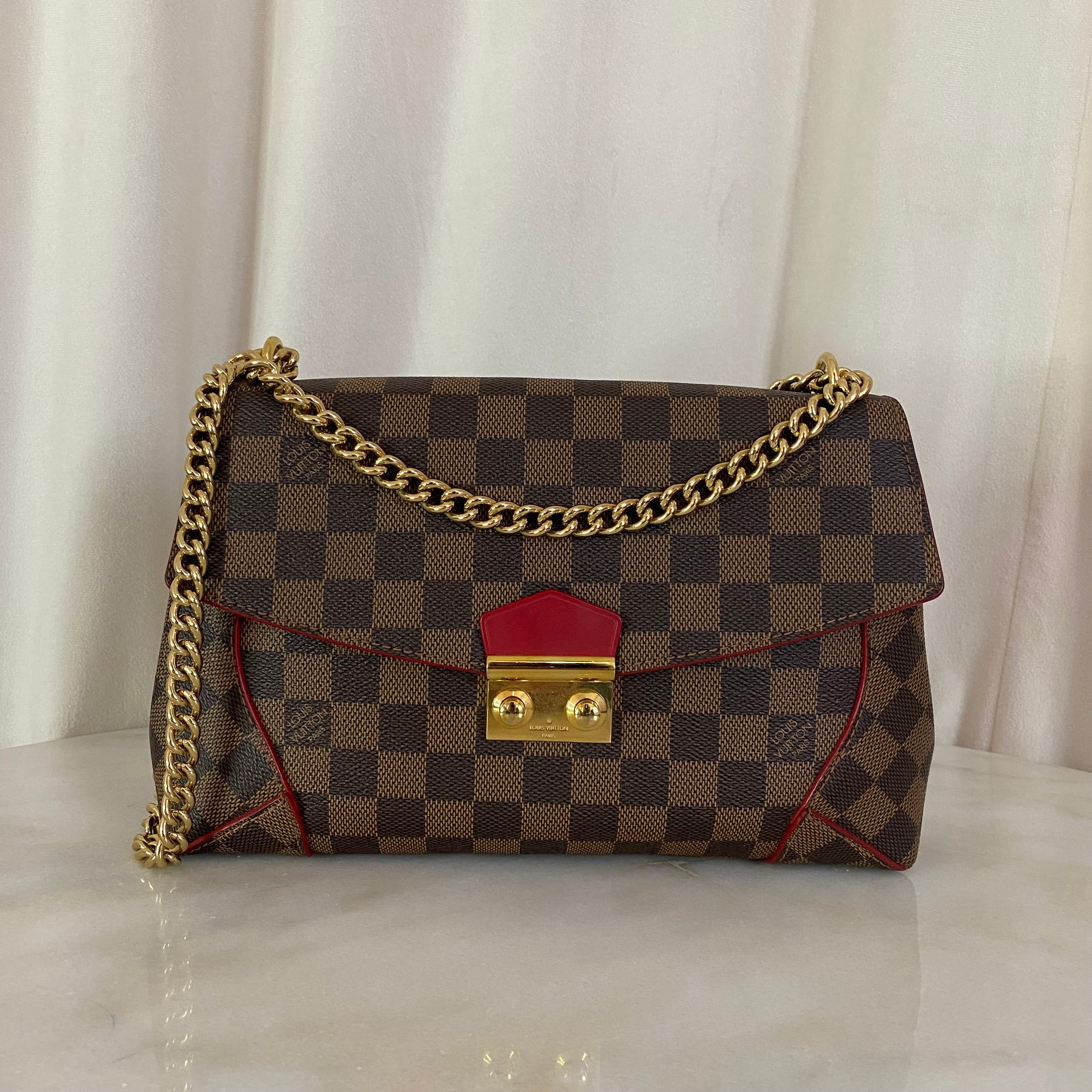 Louis Vuitton Damier Ebene Ballerine Caissa Chain Shoulder Bag-handbag-Louis Vuitton-The Closet Egypt