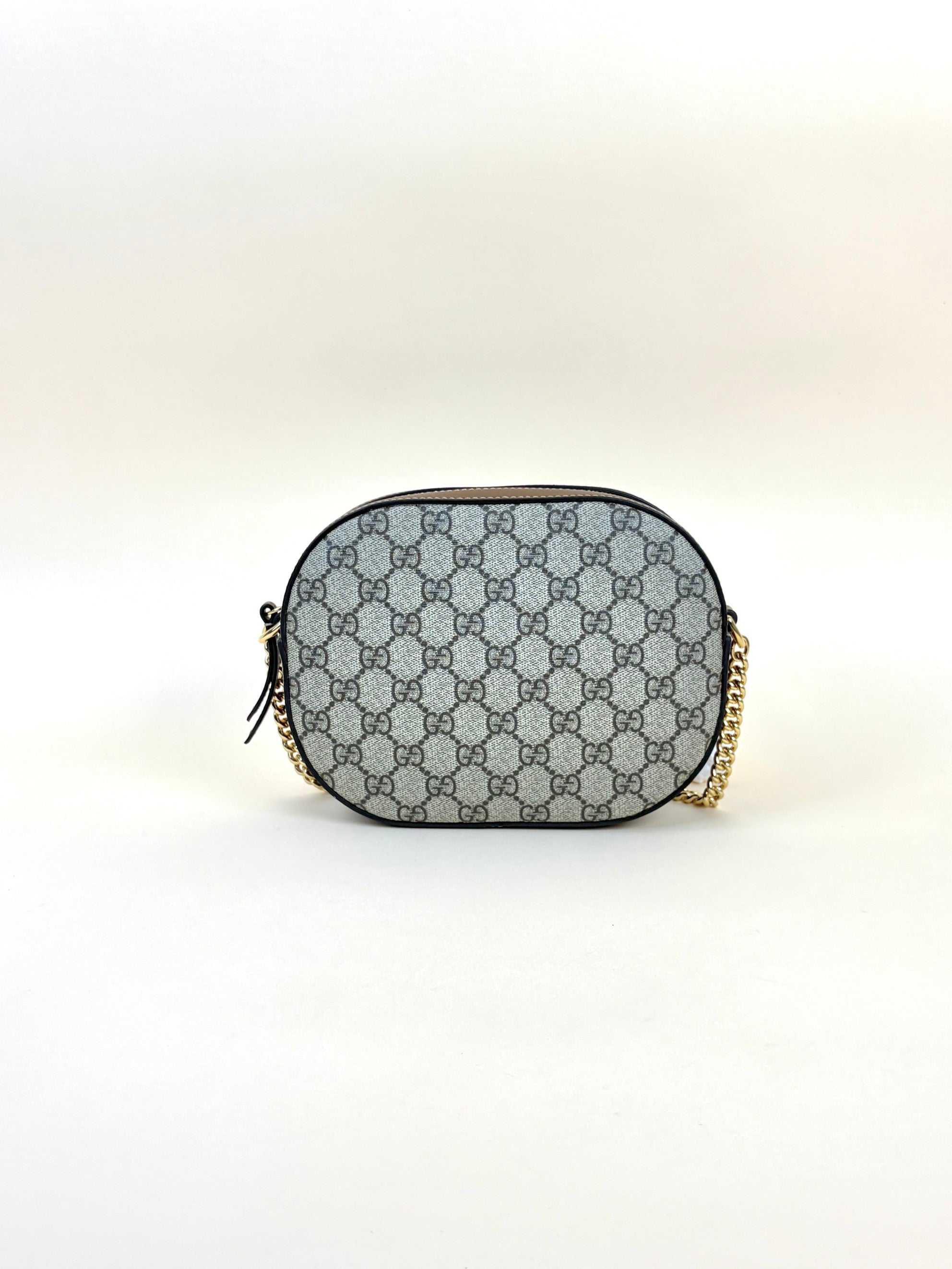 Gucci Tricolor GG Monogram Supreme Cuoio Toscano Cuir Mini Chain Shoulder Bag