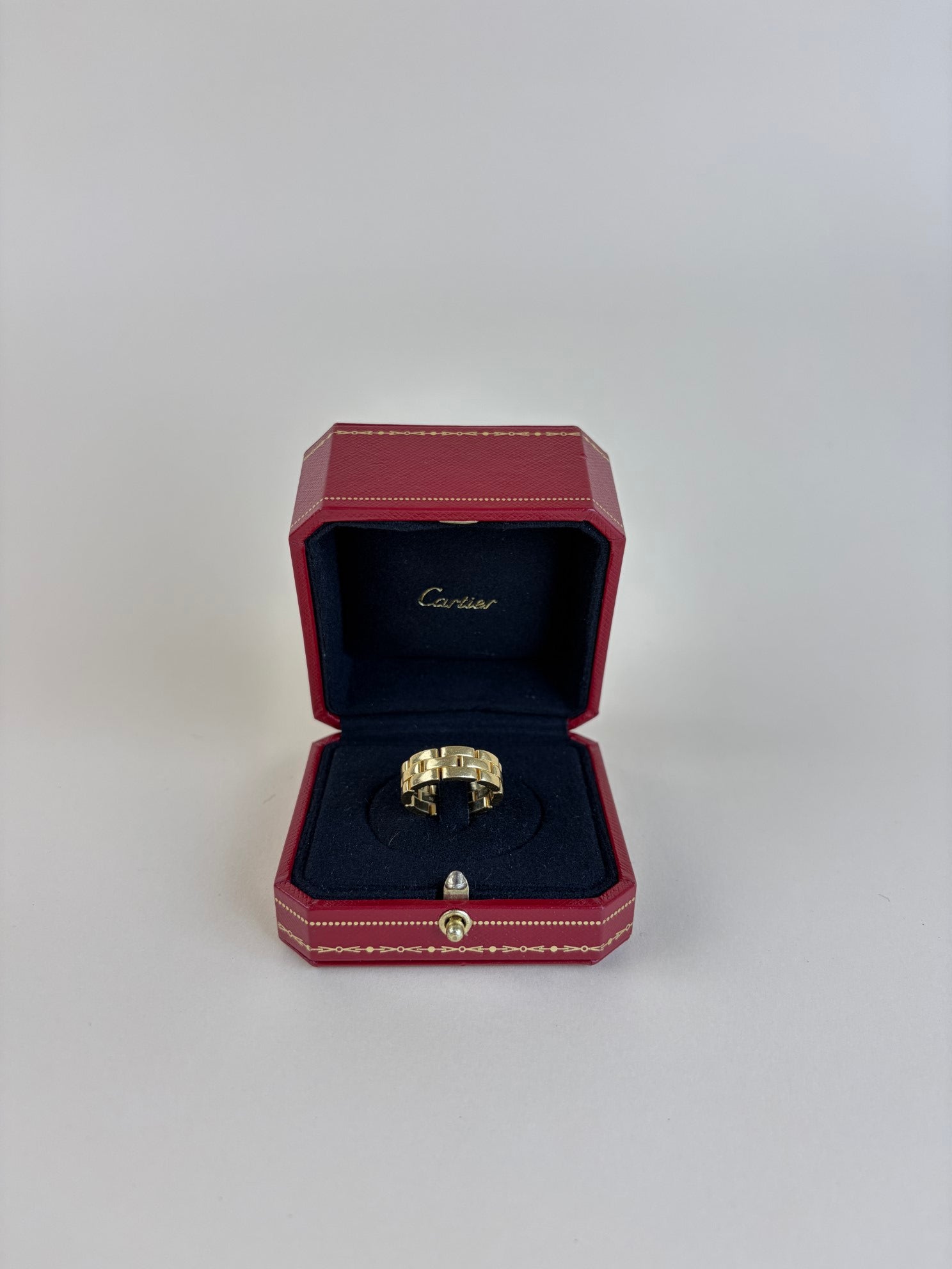 Cartier 18K Yellow Gold Maillon Panthere Triple Row Ring 56