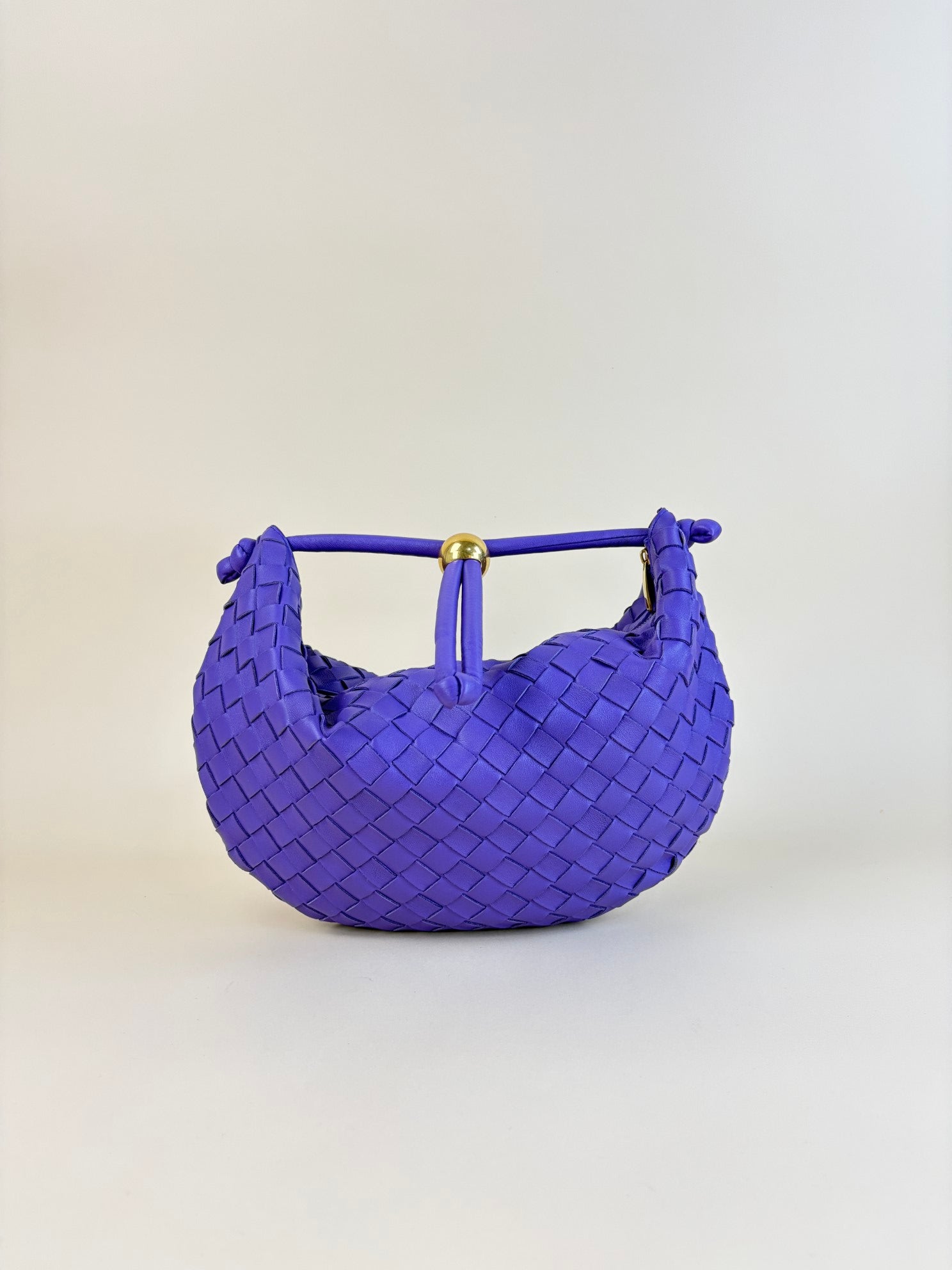 Bottega Veneta purple nappa intrecciato meduim tuuru pouch