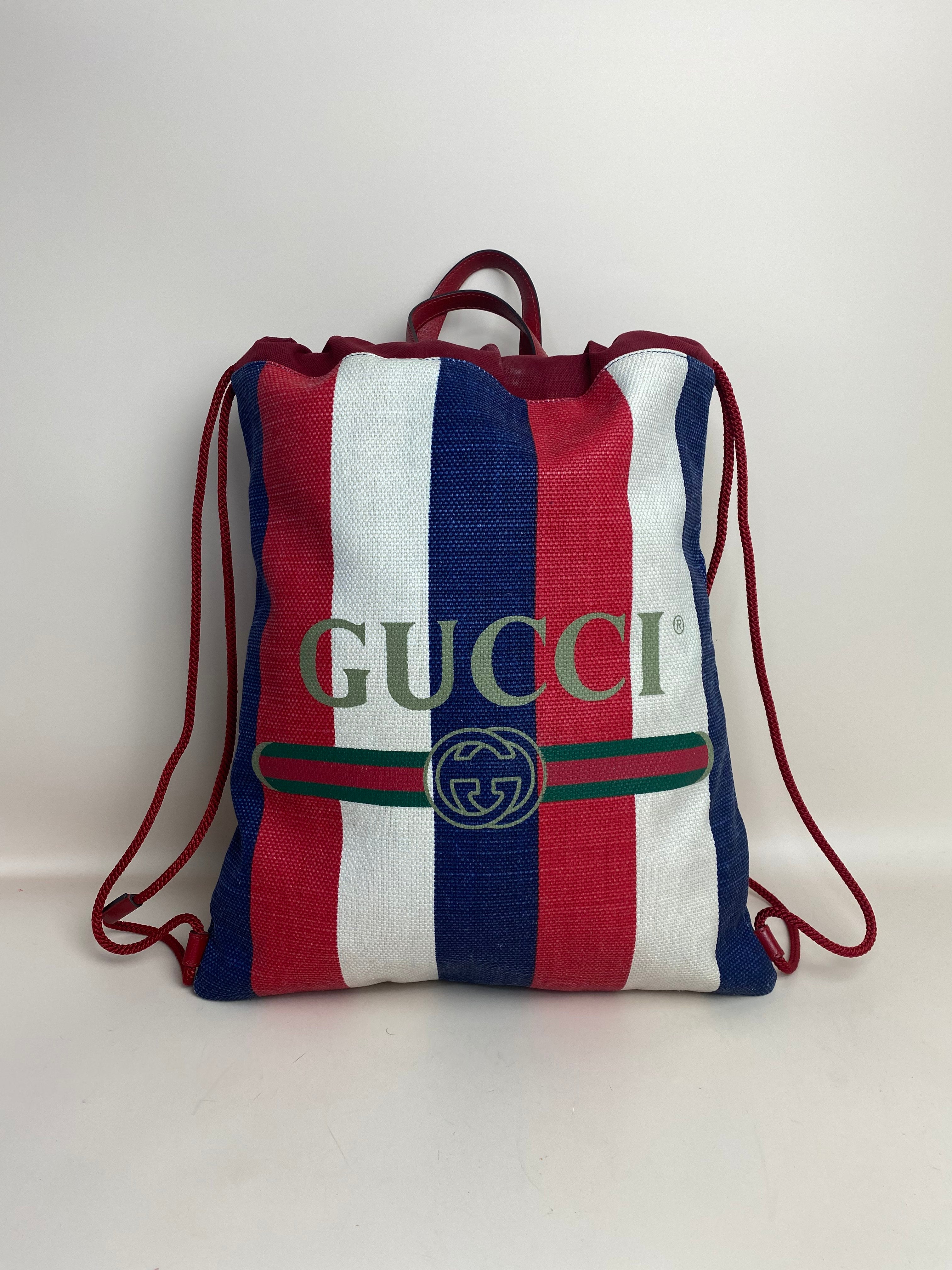 Gucci Tricolor Striped Backpack Bag