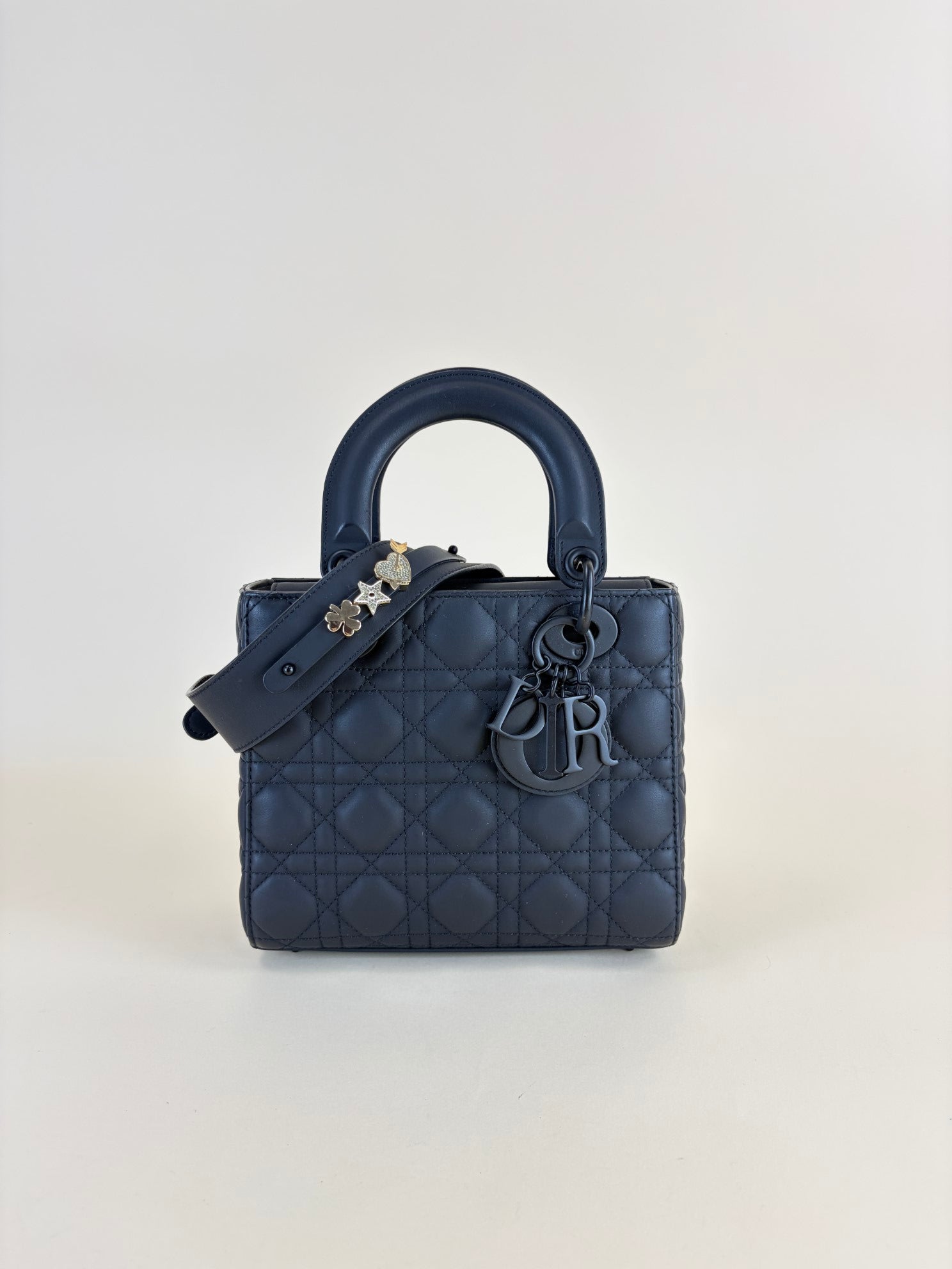 Christian Dior Black Ultramatte Lady Dior Small ABCDIOR bag
