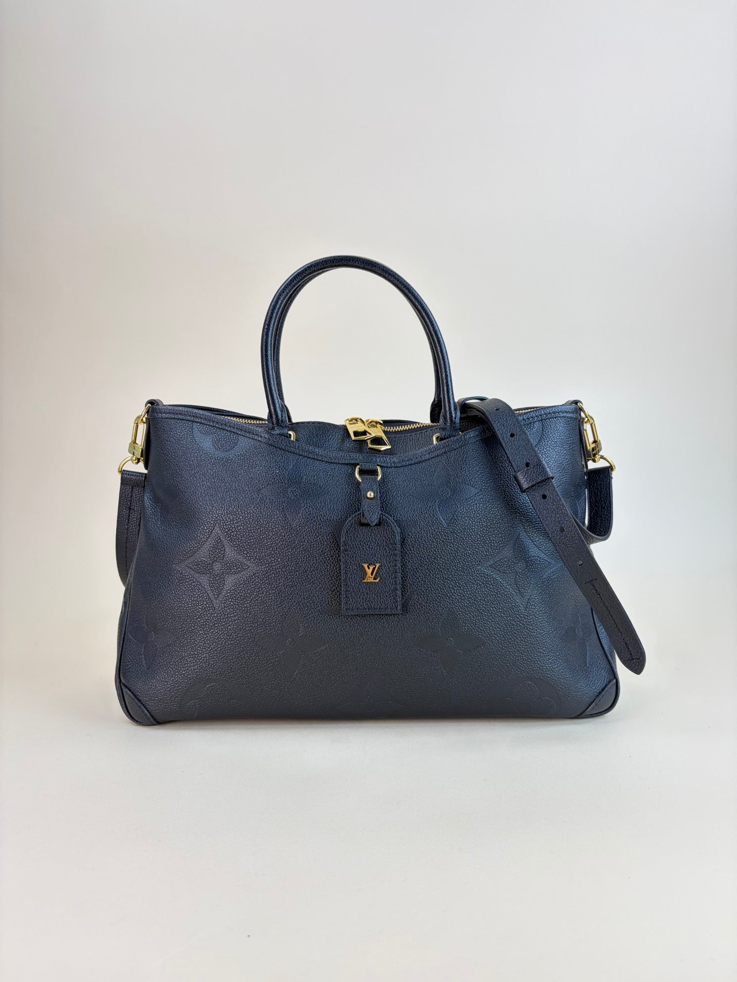 Louis Vuitton Black Monogram Empreinte Trianon MM Top Handle Bag