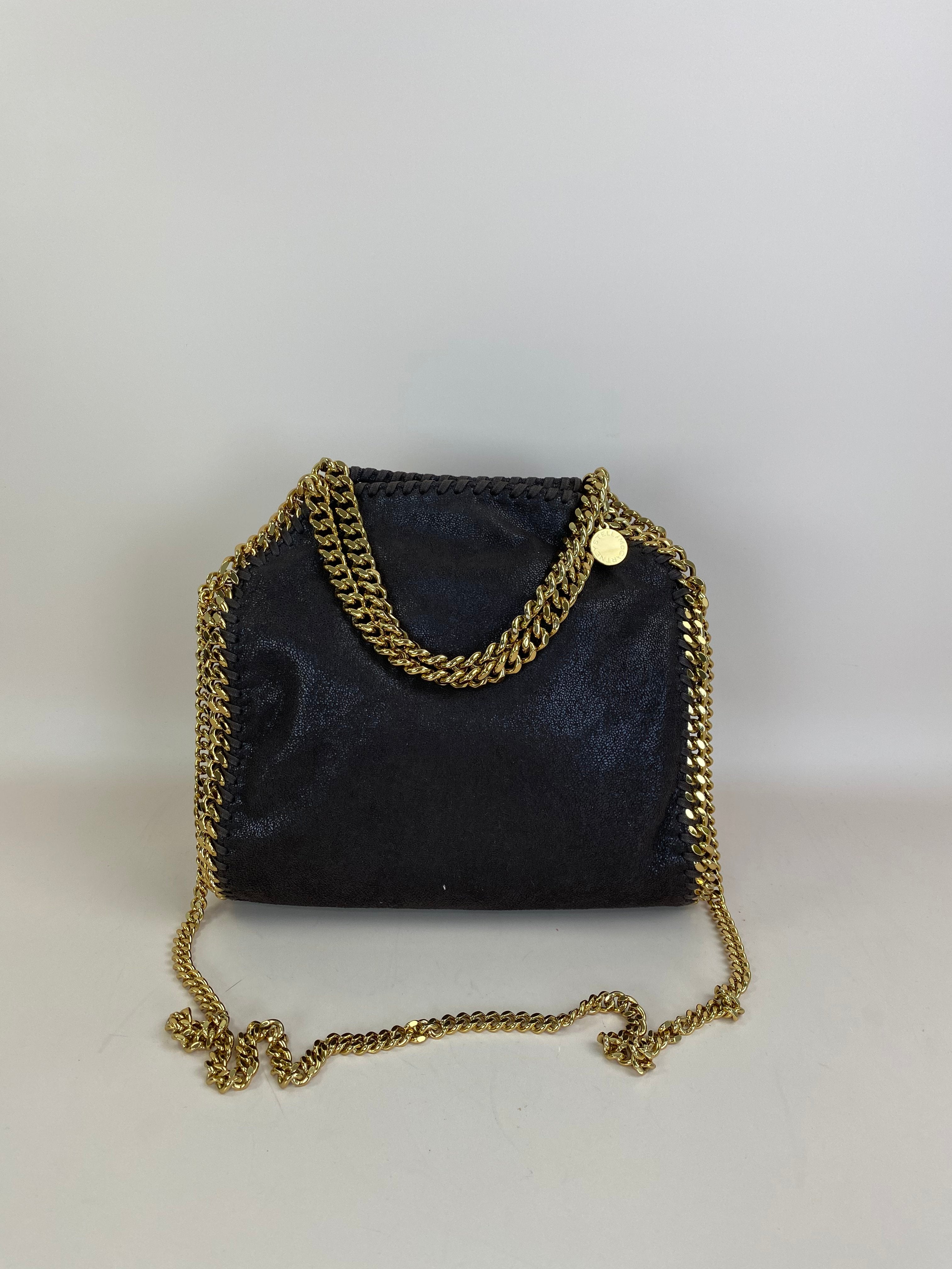 Stella Mccartney Dark Brown Falabella Mini Tote Bag with Chain