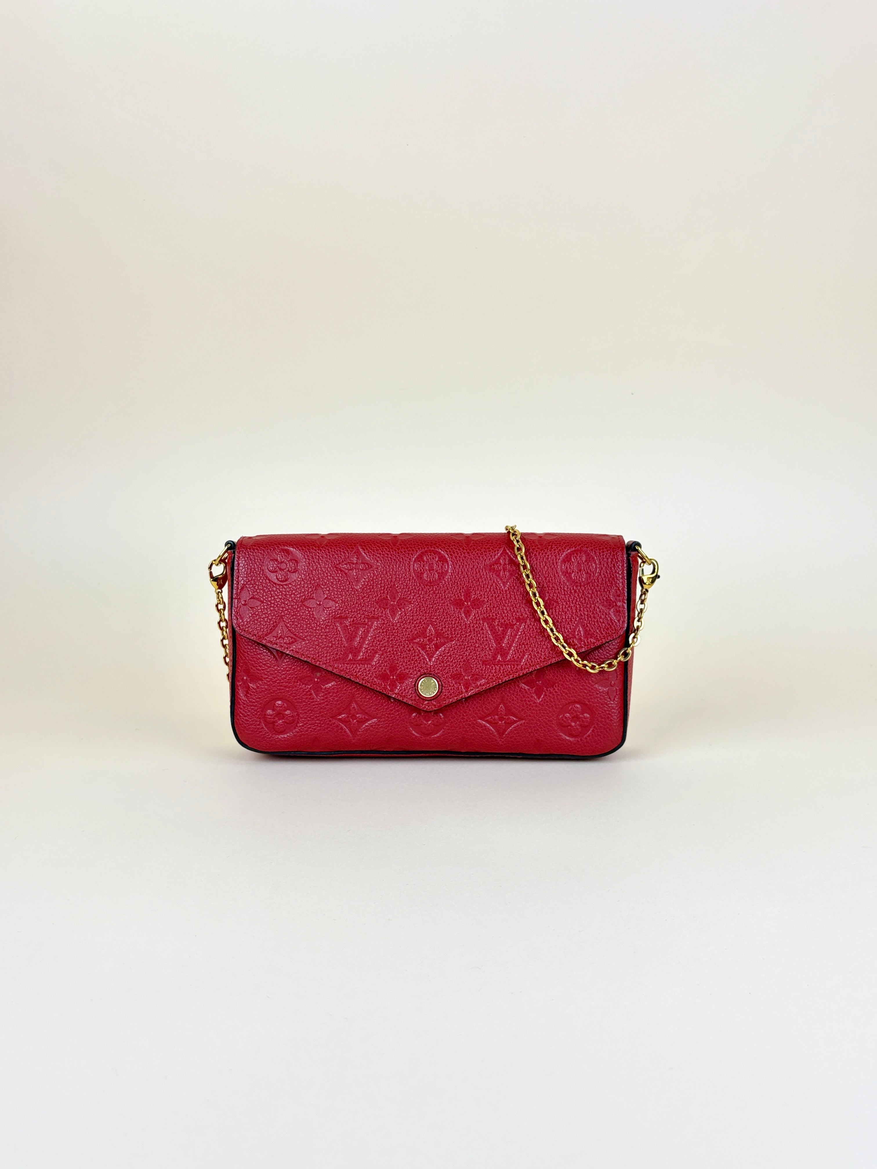 Louis Vuitton Red Monogram Empreinte Felicie Pochette