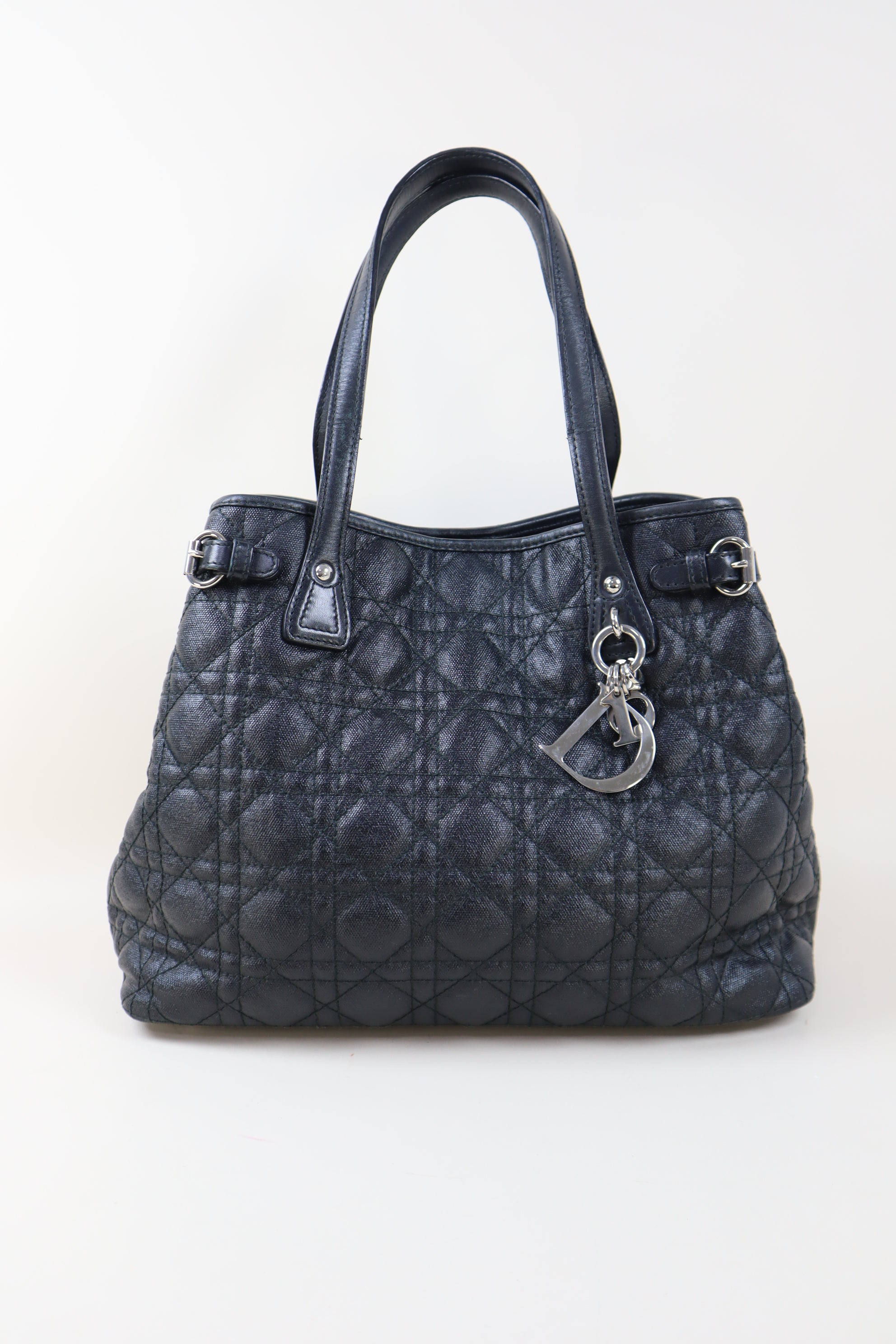 Christian Dior Black Panarea Cannage Shoulder Bag