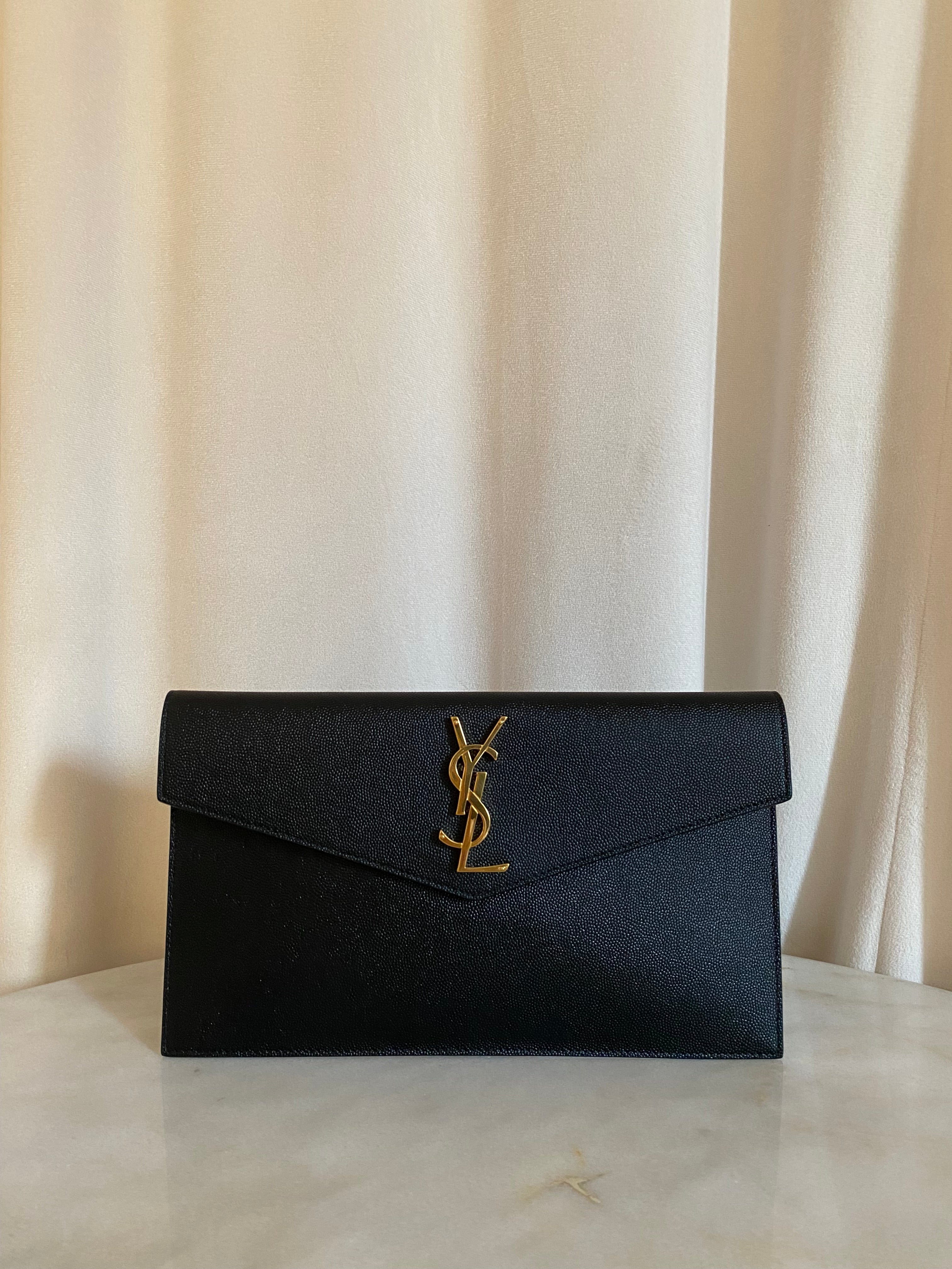 YSL Black Uptown Pouch-Clutch-YSL-The Closet Egypt