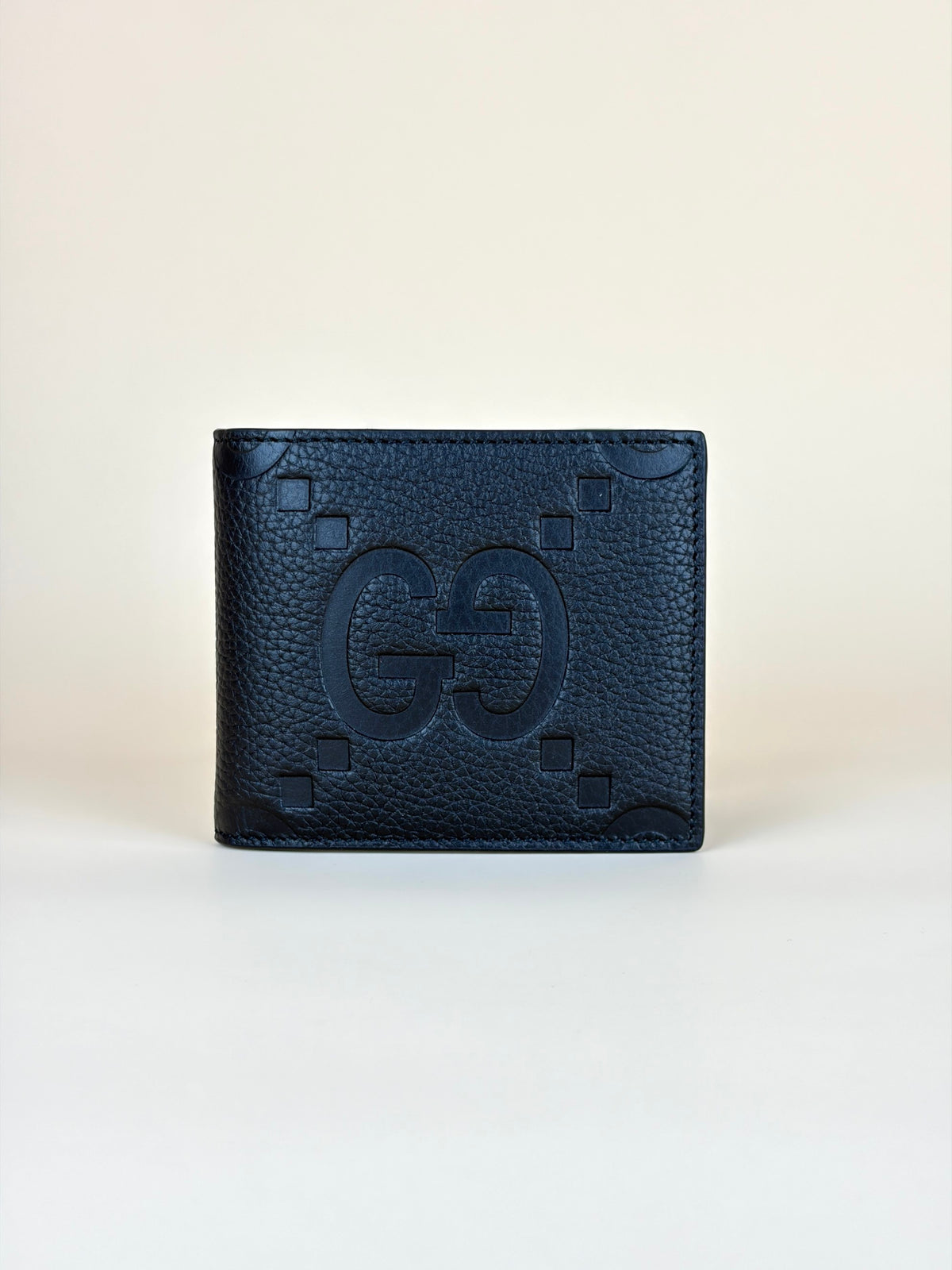 Gucci Black GG piuma calfskin jumbo embossed wallet