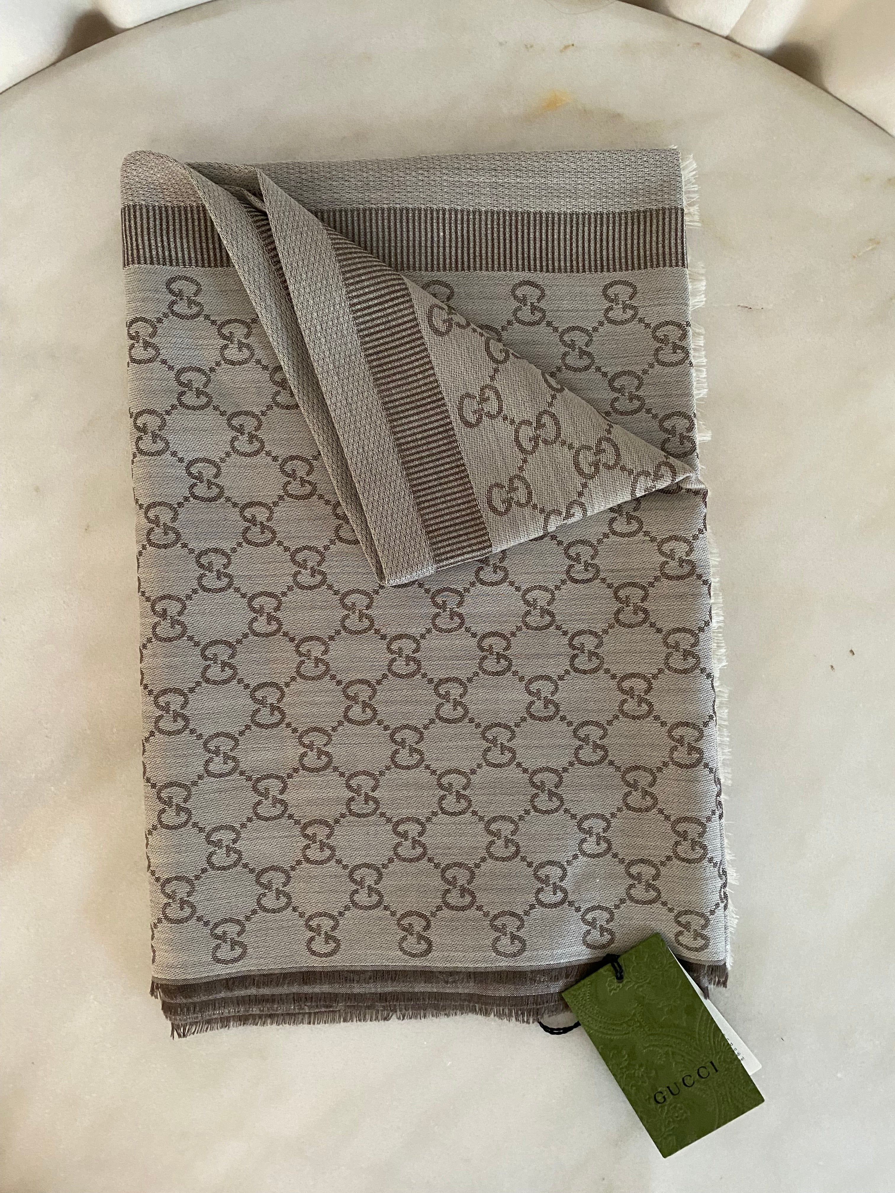 Gucci Grey GG Scarf-Scarf-Gucci-The Closet Egypt