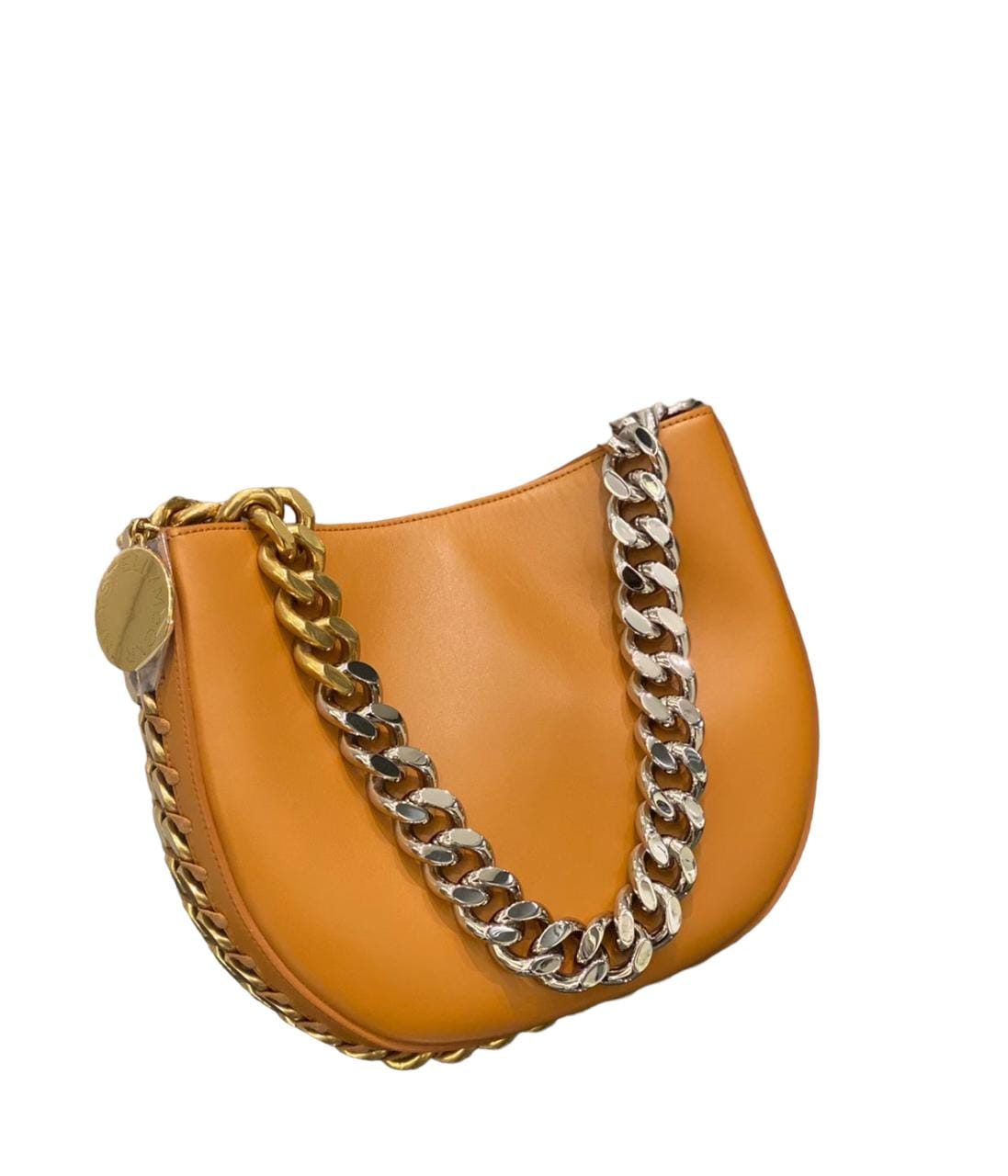 Stella Mccartney Caramel Frayme Crystal Chain Medium Bag-handbag-Stella Mccartney-The Closet Egypt