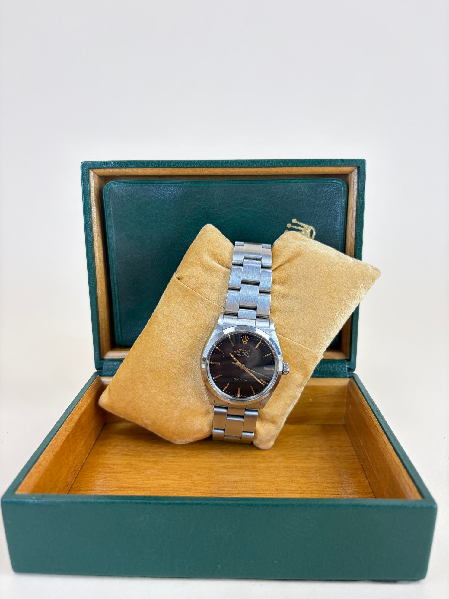 Rolex Stainless Steel Air king Vintage Oyster Precision Stamped 5500 34mm Watch