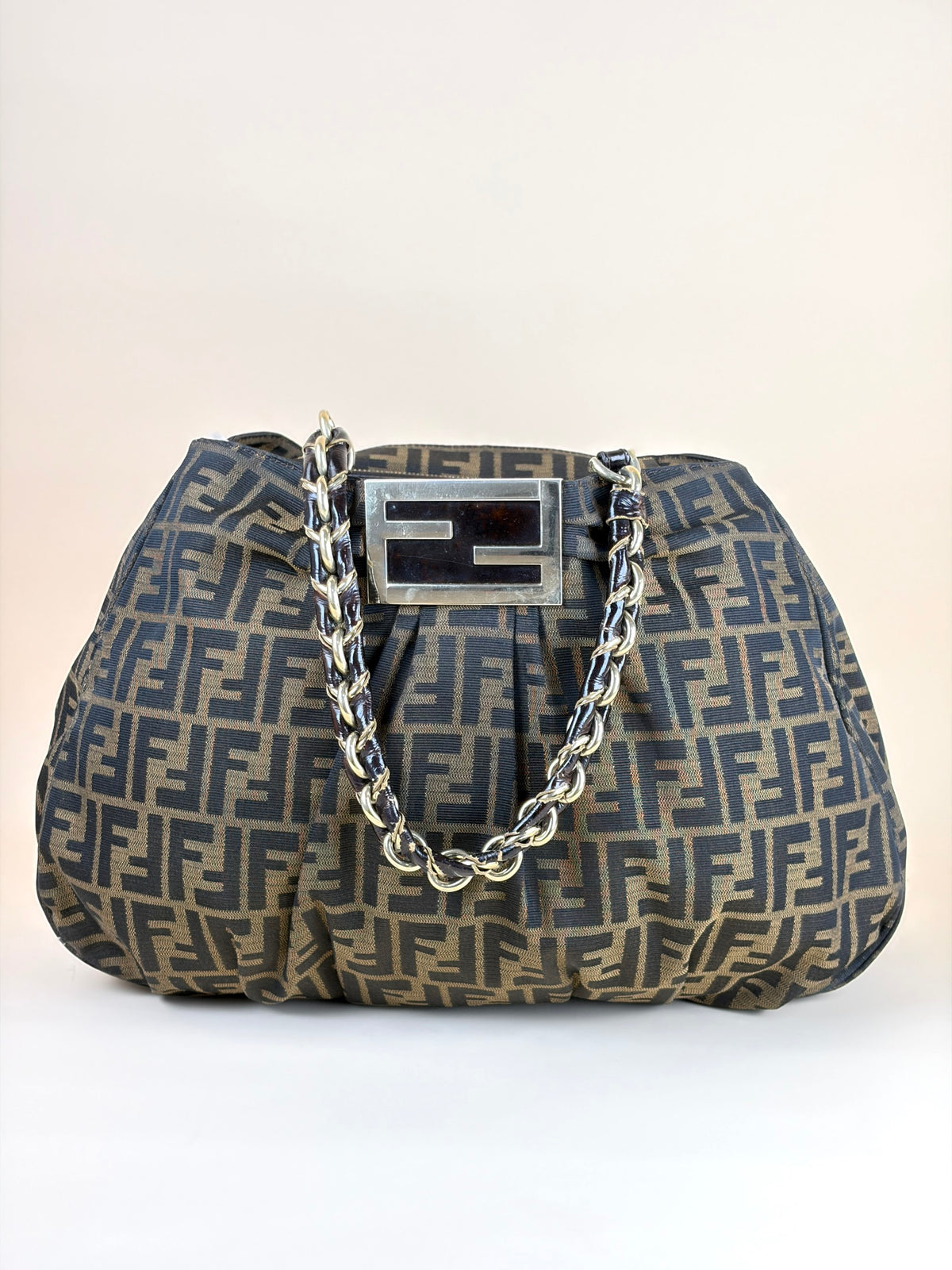 Fendi tobacco ff zucca print canvas large mia