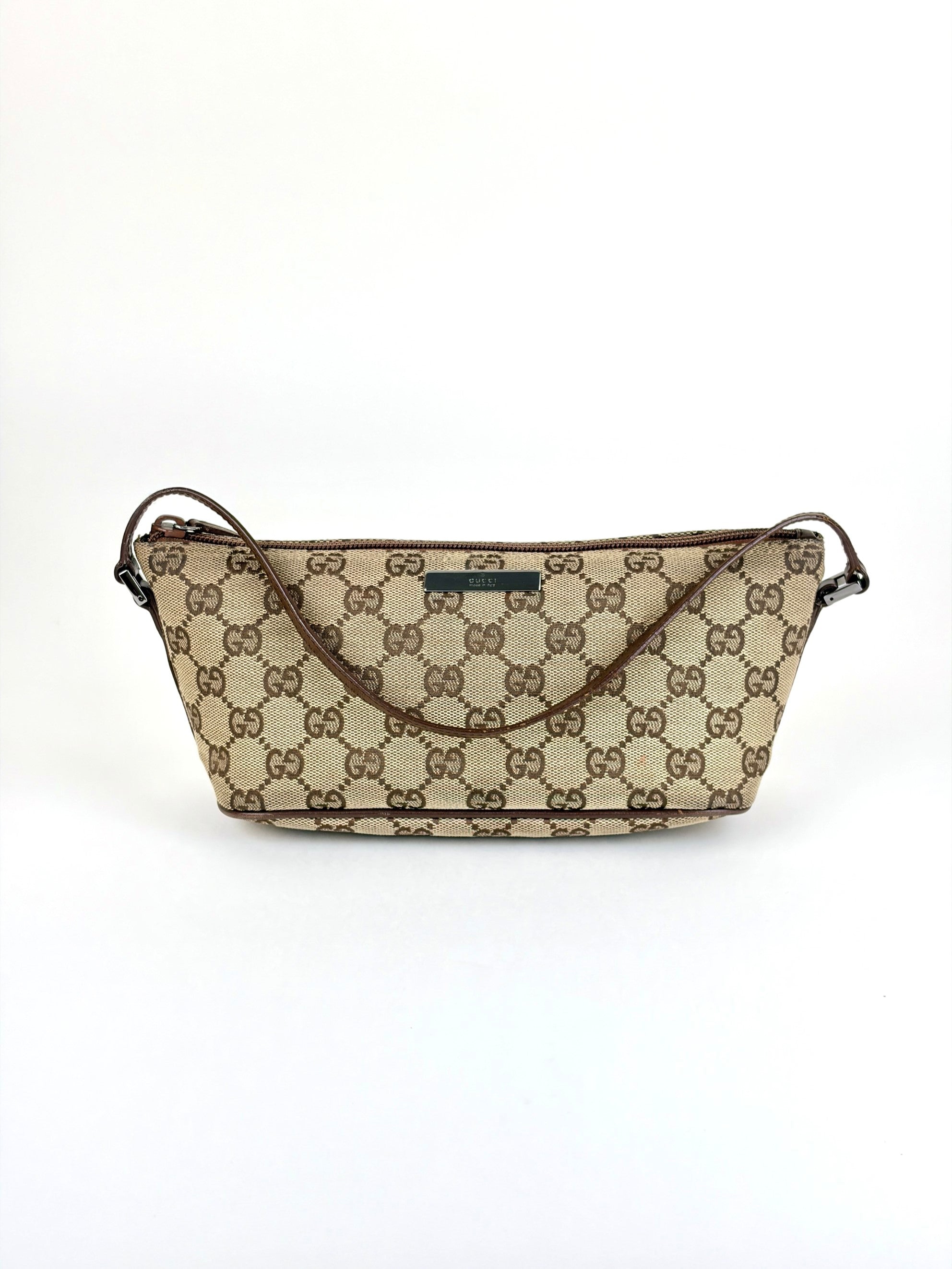 Gucci monogram boat pochette vintage gg beige mini bag