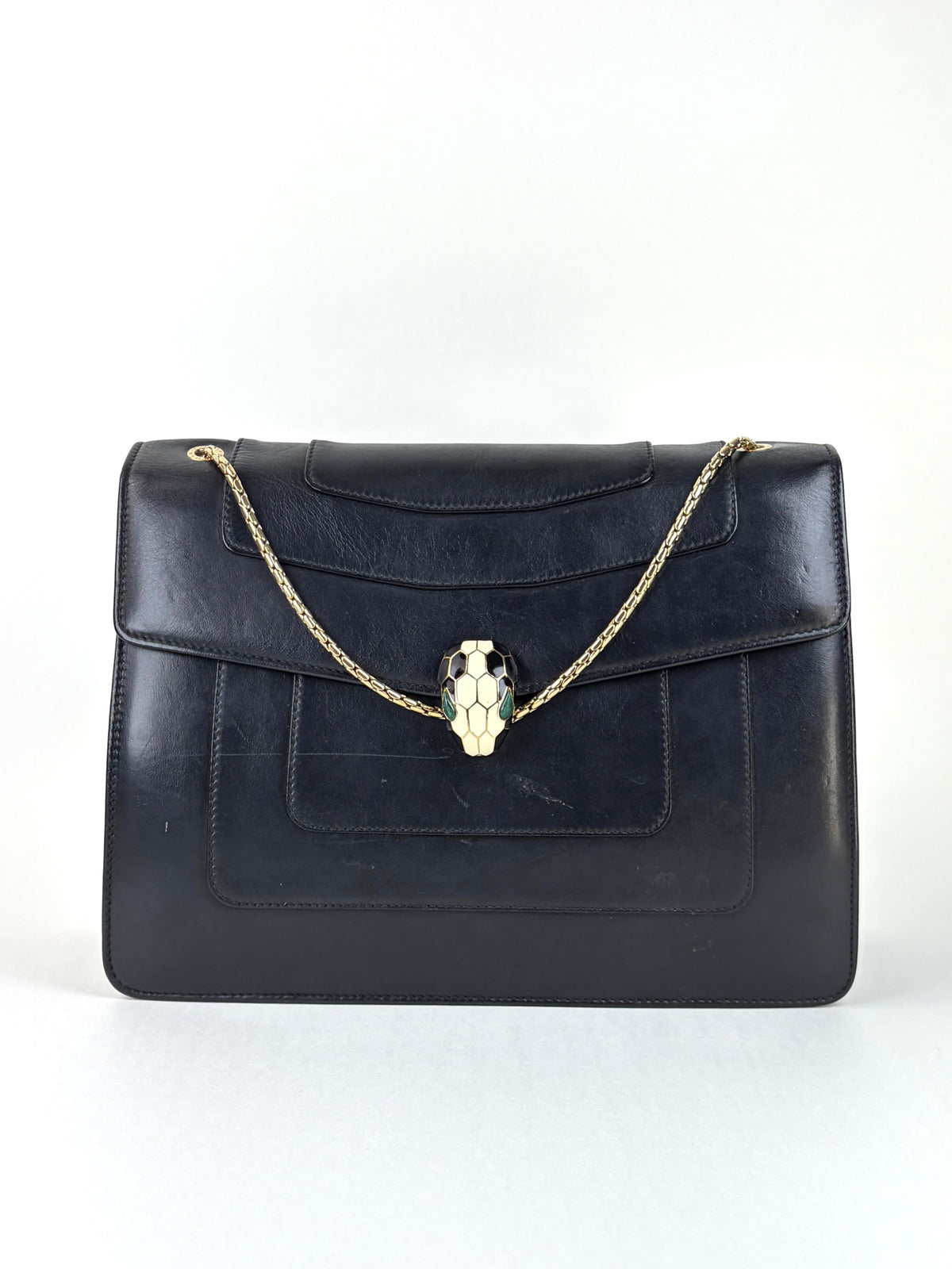 Bvlgari black calfskin Serpenti Forever crossbody