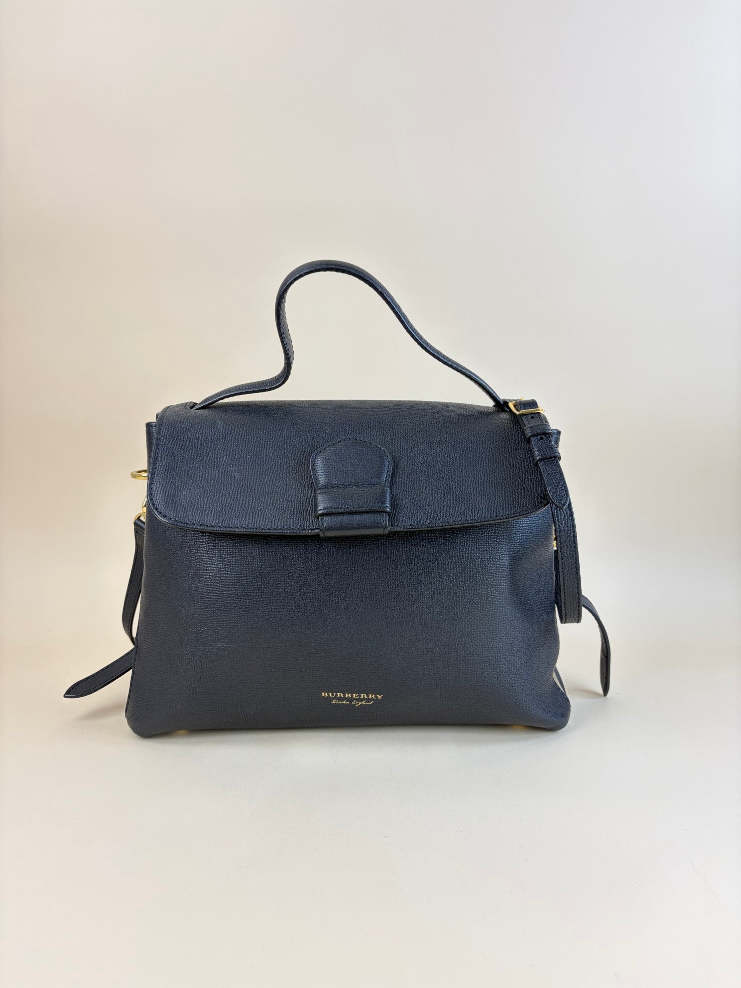 Burberry black Derby House Check Camberley Medium Satchel Bag