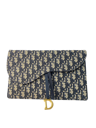 Christian Dior Blue Oblique Saddle Pouch-Pouch-Christian Dior-The Closet Egypt
